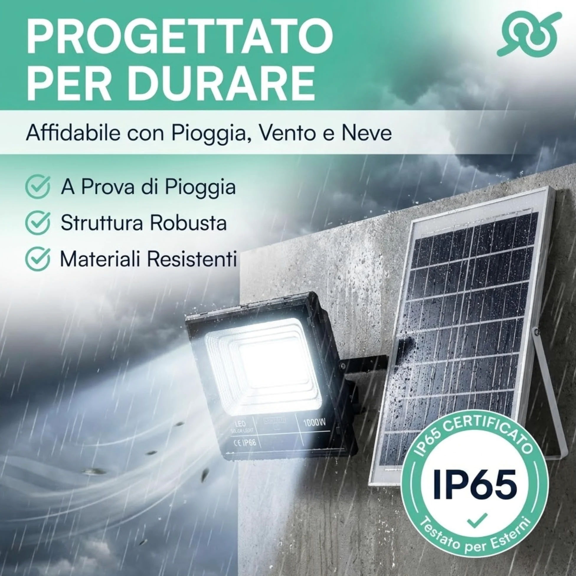tempo di saldi Faro Led Esterno con Pannello Solare 1000w - Faro Solare da Esterno Potente con Telecomando, Luce Esterna Impermeabile per Giardino e Cortile, Fari a Led ad Alta Efficienza