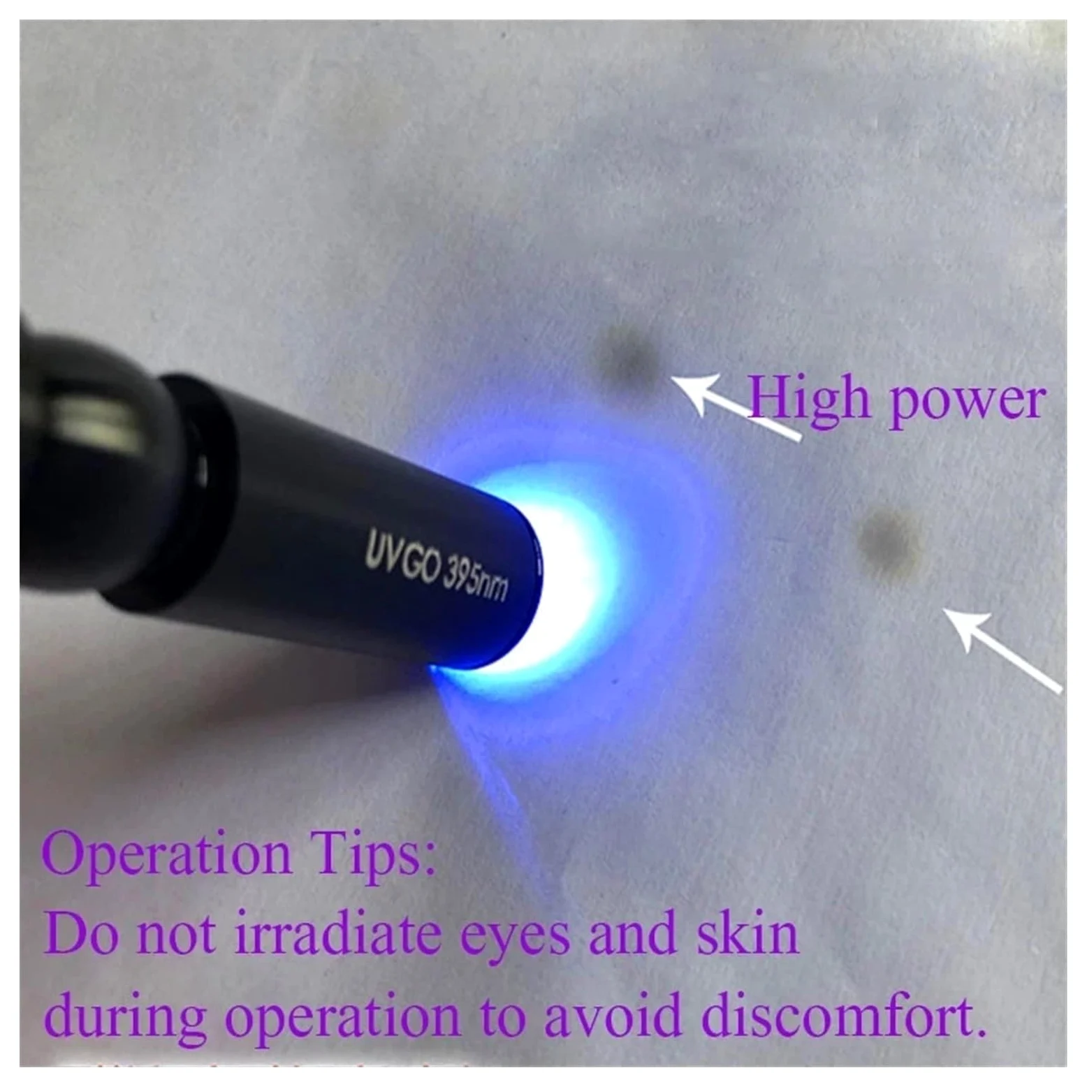 Lampada per polimerizzazione UV Lampada polimerizzante UV a lunghezza d'onda 395nm 405nm 365nm Clip for colla a LED Olio verde Luce viola for manicure for smalto gel(385nm,1-01)