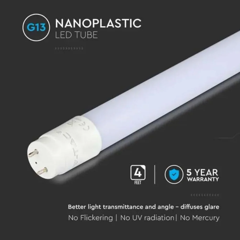 Set – Tubo LED da 120 cm, bianco freddo (6500 K), 1850 lumen, T8, G13-18 W (sostituisce 36 W), con avviatore, tubo fluorescente a LED, 10 pezzi