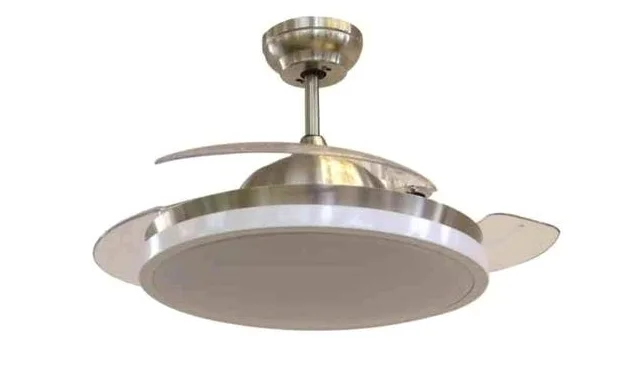 Cfg Ventilatore Soffitto Motore DC, INVISIBLE, Pale Scomparsa, Luce Led 3000 Lumen, 50W, Lampada Led, 5 Velocità, Diametro 105 cm, Telecomando, EV086