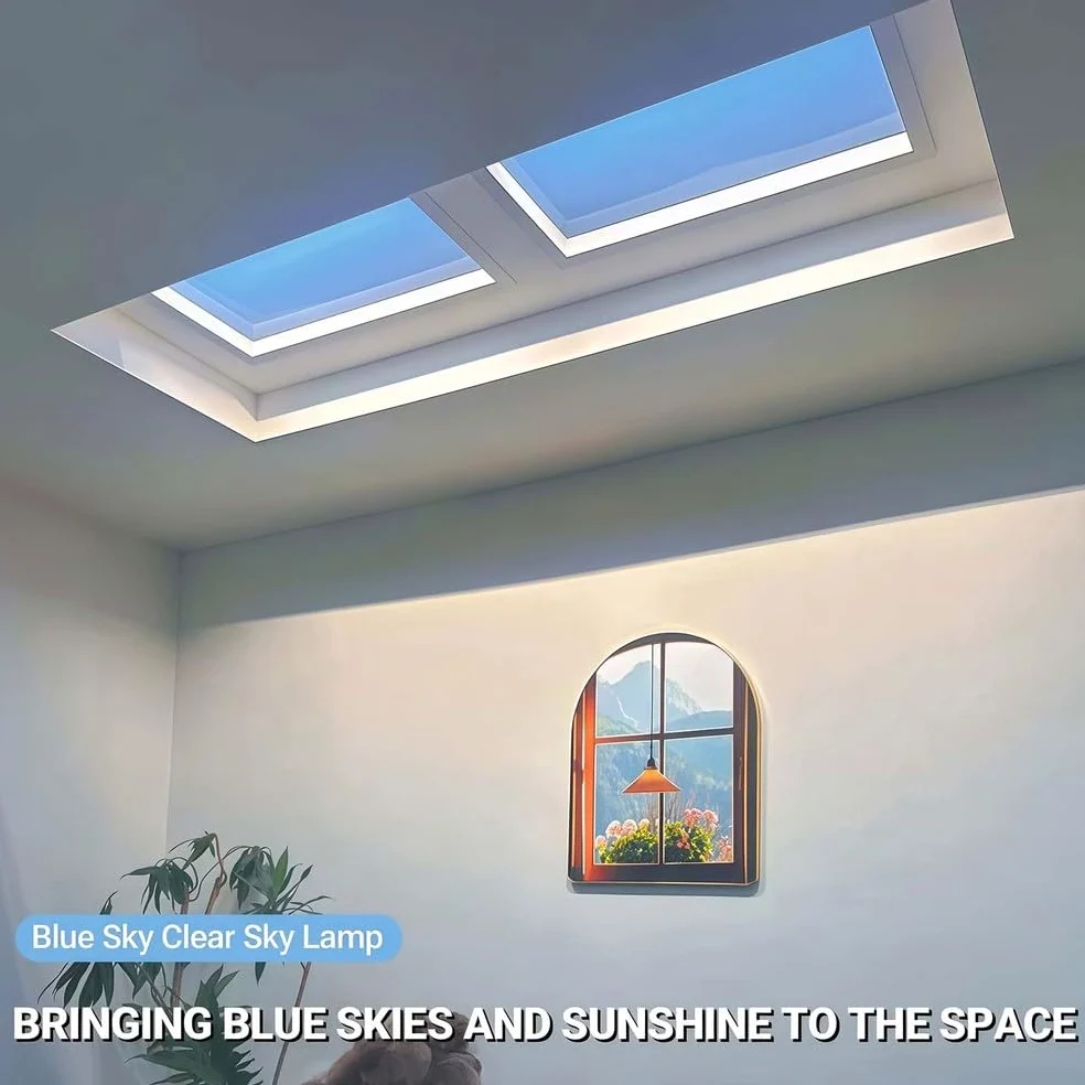 Lucernario artificiale a LED con effetto luce naturale, illuminazione da incasso per camera da letto, soggiorno, corridoio, bagno