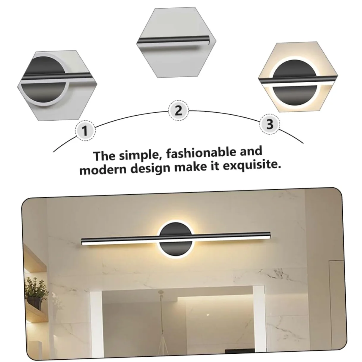 TEHAUX Lampada LED Specchio Bagno Luce da Muro in Alluminio e Ferro per Bagno Luci a Specchio Installazione Orizzontale o Verticale