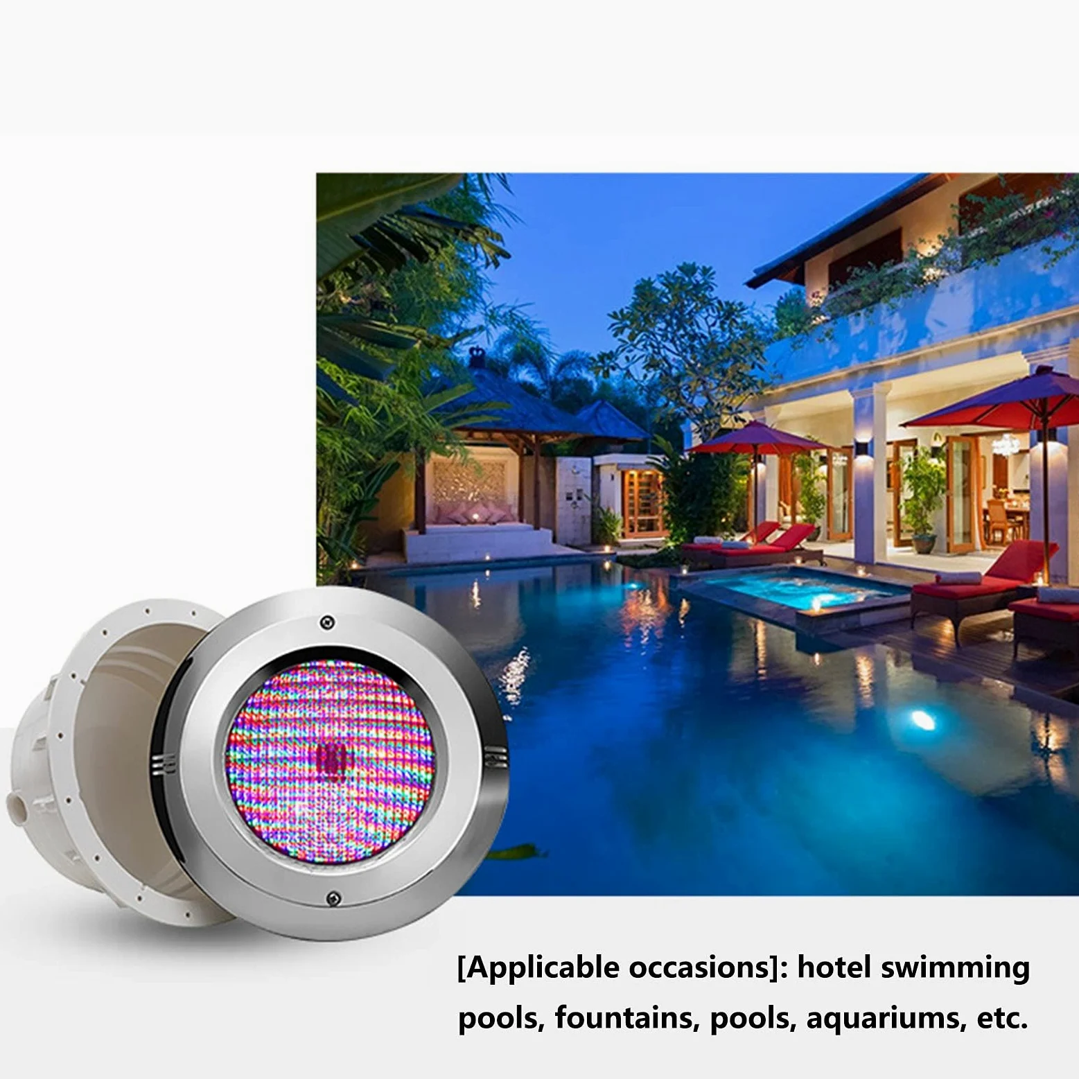Par 56 RGBW Luce for Piscina con Controllo, AC 12V IP68 Materiale in Acciaio Inossidabile Luce Subacquea (25w)