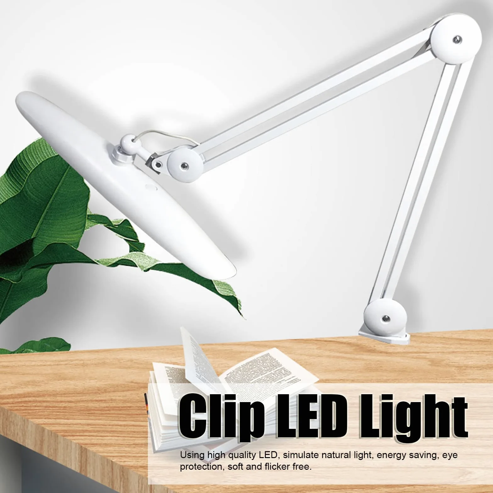 Lampada da Lettura a LED con Clip, Illuminazione novità Luci da Libro 4 Livelli di luminosità Luce da Libro Ricaricabile per la Lettura a Letto, per Lettori, Bambini e Viaggi
