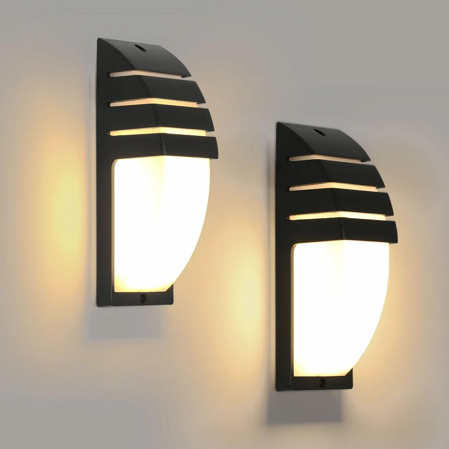 Comely 2 Pezzi Applique da Parete Interno/Esterno, 12W Lampade da Parete LED IP65 Impermeabile, 3000K Bianco Caldo Applique da Esterno per Giardino, Corridoio, Garage, Courty, Balcone