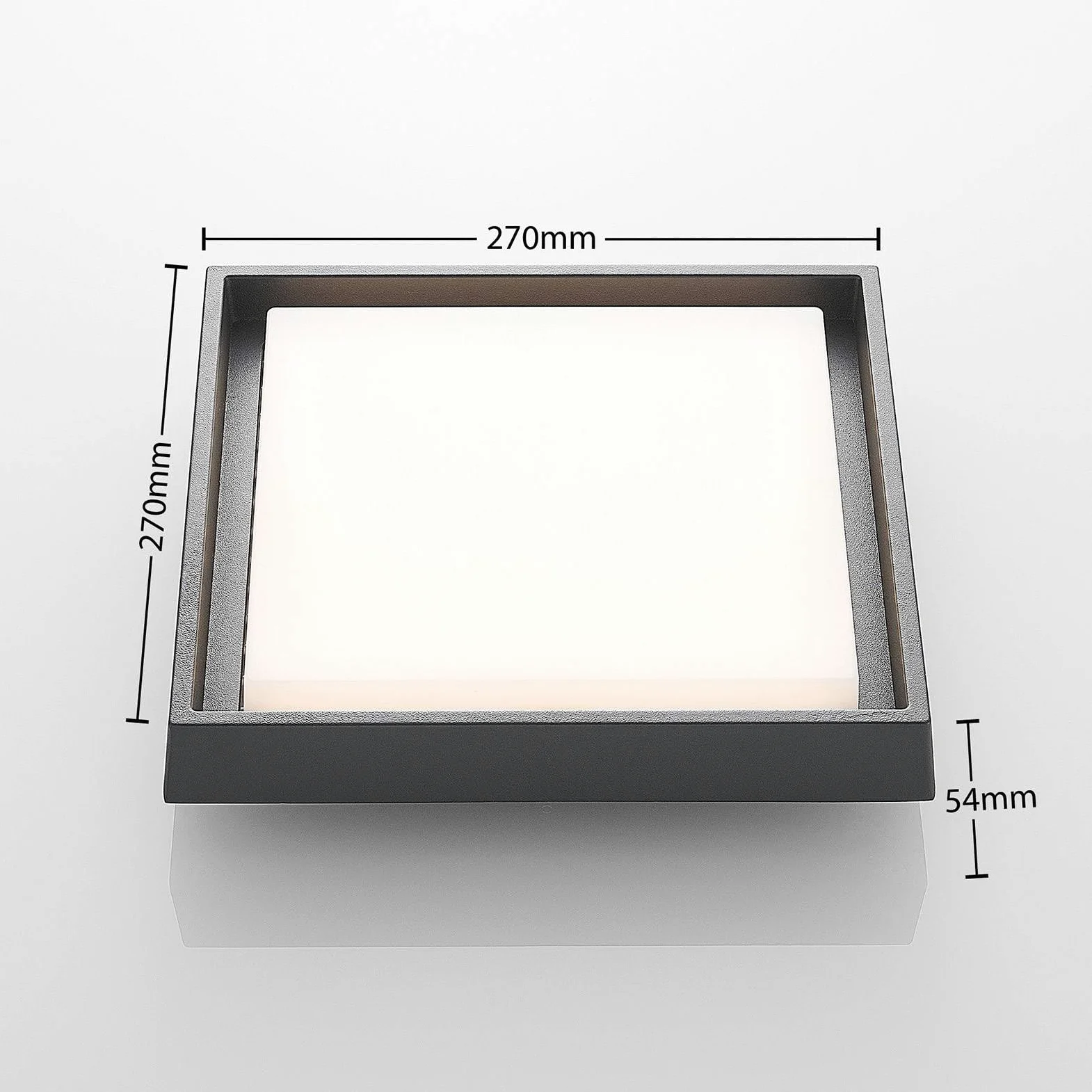 Lucande Plafoniere LED (Moderno) colore Grigio, in Alluminio lampadina inclusa lampada da esterni per giardino terrazzo balcone e casa plafoniera