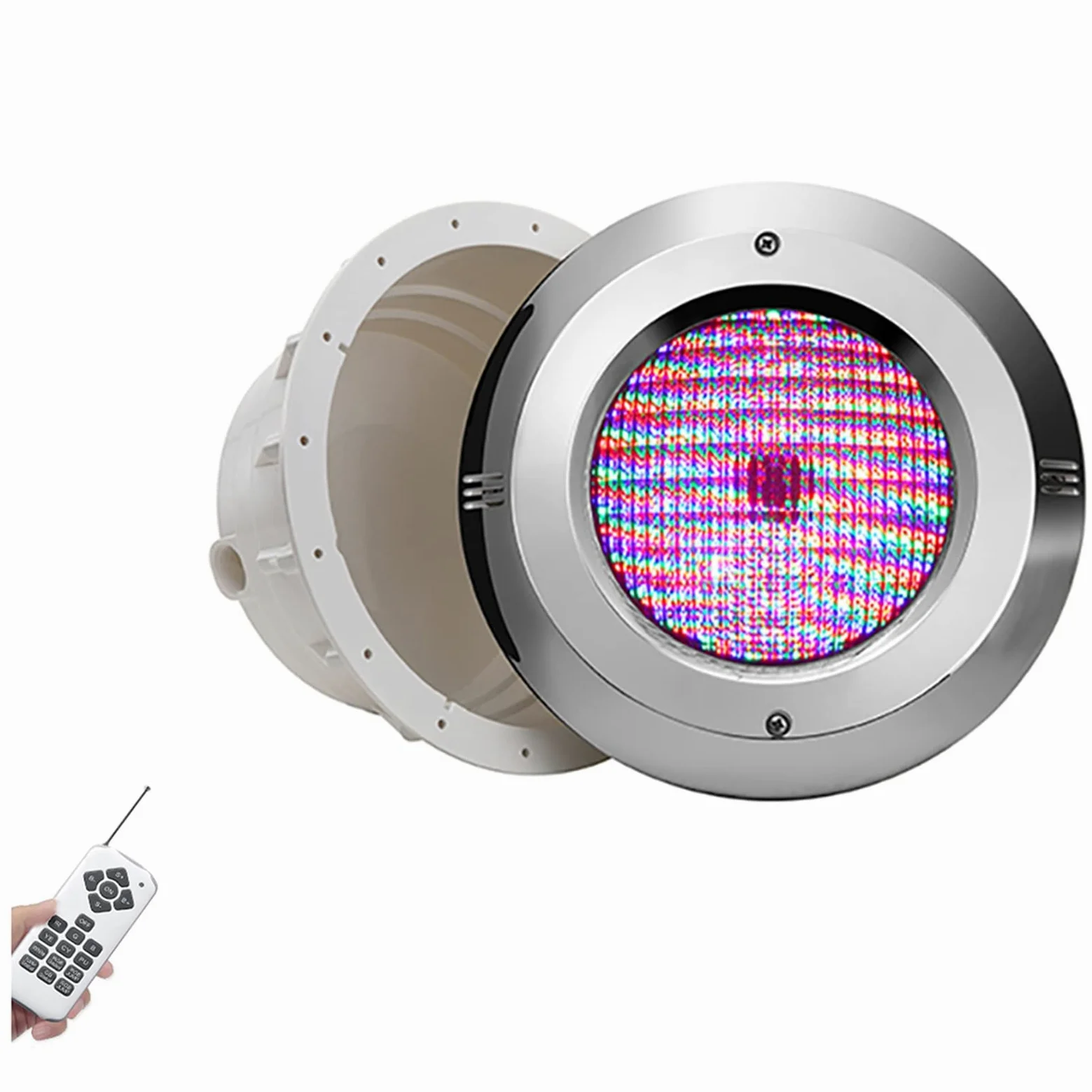 Luce for Piscina con Controllo, AC 12V IP68 Par 56 RGBW con scolorimento colorato, Materiale in Acciaio Inossidabile, Luce Subacquea (25w)