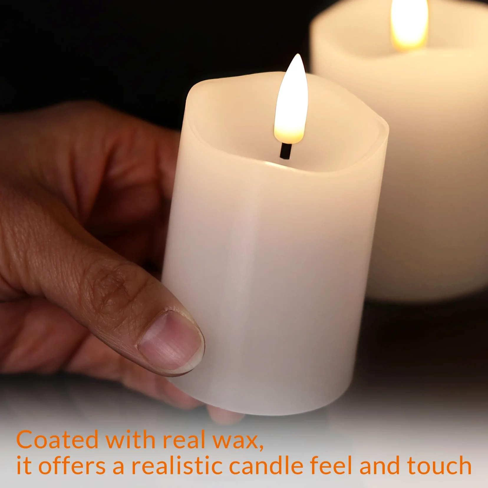 Candele votive bianche senza fiamma con batterie a distanza, 5,1 x 7,6 cm, piccole candele a LED in cera tremolanti, set da 6