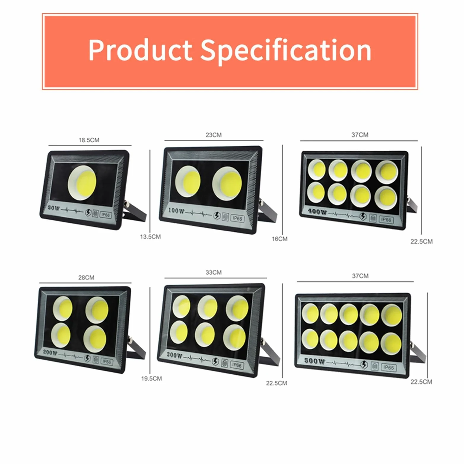Proiettore a LED per esterni, Proiettore A LED 500W 400W 100W 50W Proiettore Da Giardino For Esterni Impermeabile IP66 Ad Alta Luminosità Faretto Da Parete Faretto Da Parete per porte da garage da gia