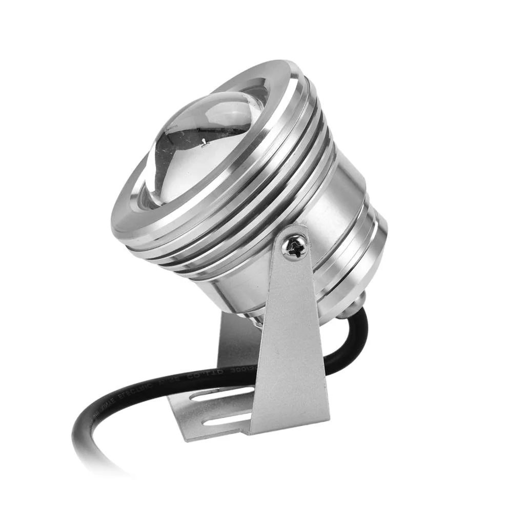 Garsent Luci a LED da Immersione, 12V 10W RGB LED IP65 Lampada da faretto per Acquario Impermeabile con Telecomando per Paesaggio, Piscina, Stagno, Acquario, ECC.(Argento)