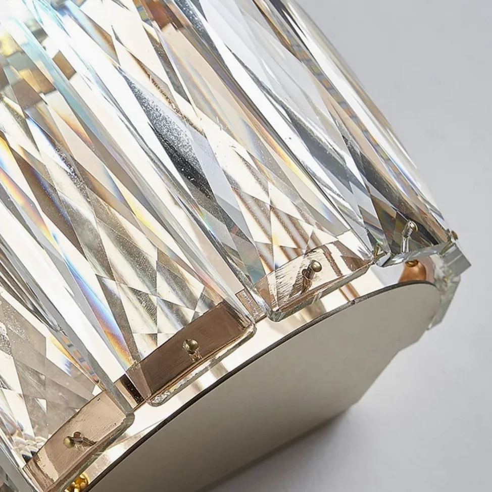 WQHPLMD Sparkling Crystal Wall Sconce for Bedroom, Living Room & Hotel - Geometric
