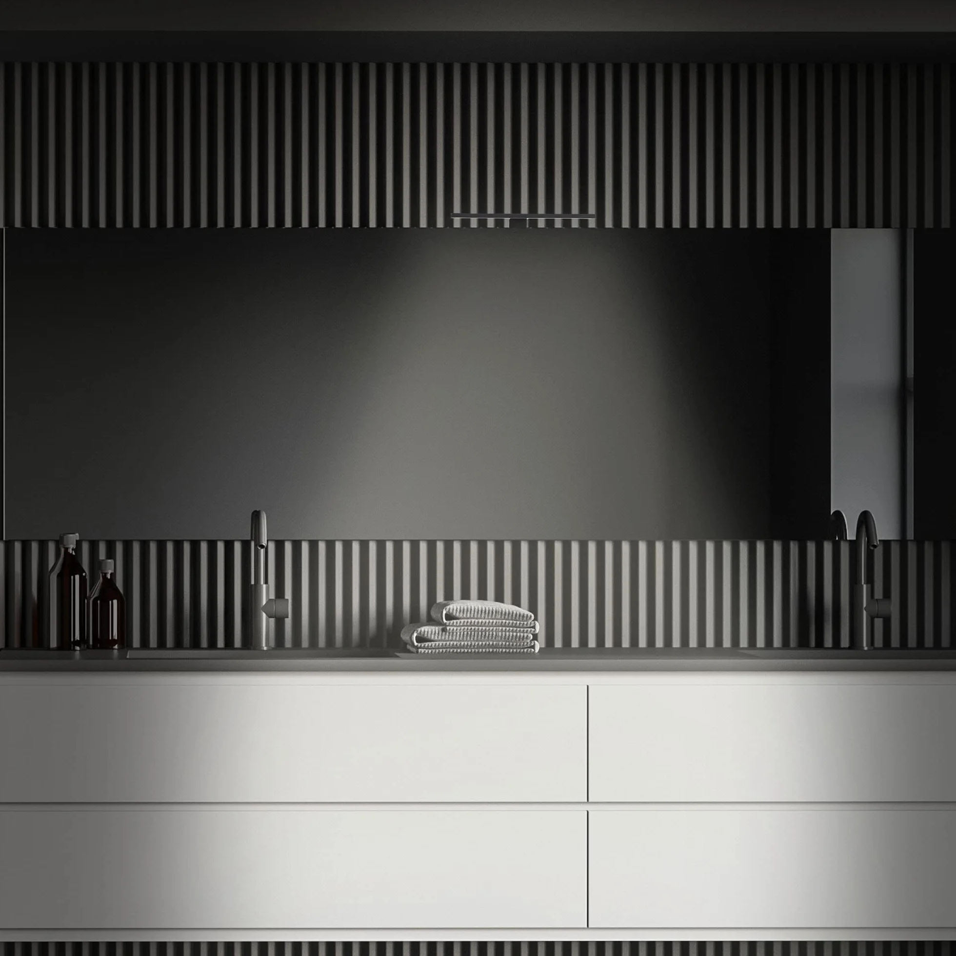 Briloner - Lampada LED a specchio, lampada a specchio IP44, lampada da bagno, lampada da bagno 5 Watt, 500 Lumen, 4000 Kelvin, nero, 300x103x36mm (LxLxH)