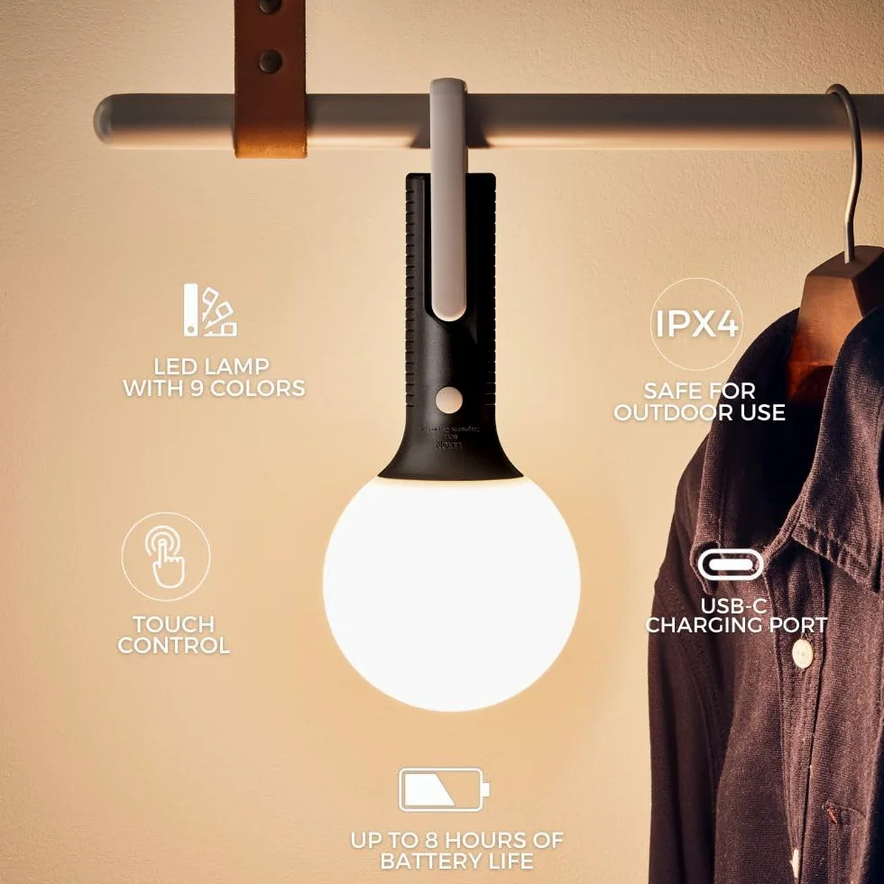 Lexon Lampada LED Multiposizione Uso Interno ed Esterno Luce Bianca Fredda (Grigio)