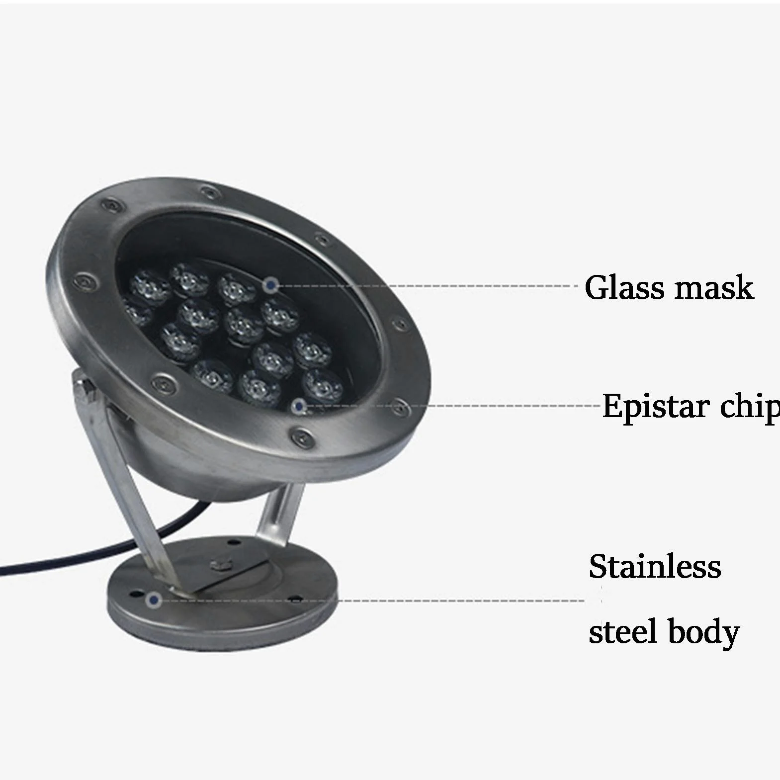 LED Landscape 9W 12v-24v IP68 impermeabile regolabile angolo di illuminazione Waterscape Light per la decorazione subacquea (Red)