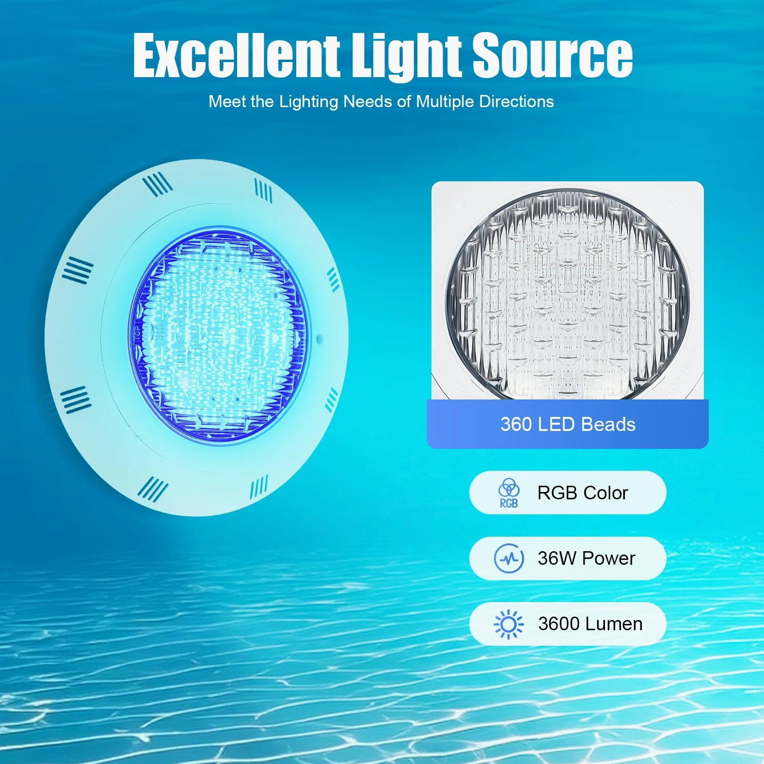 Illuminazione per piscina, luce LED subacquea per piscina RGB con telecomando, IP68, impermeabile, dimmerabile, luce subacquea per piscine, parchi acquatici e piscina