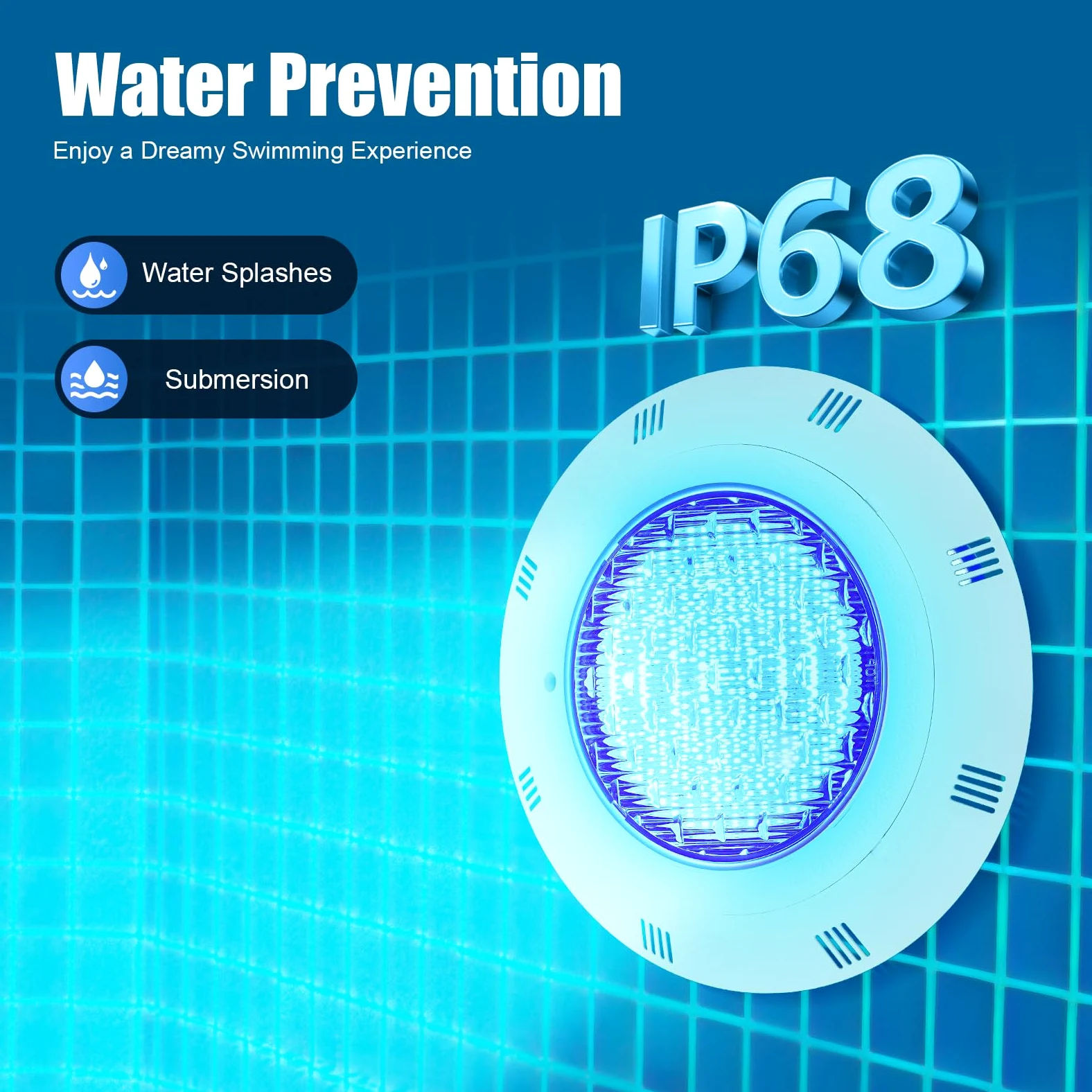 Illuminazione per piscina, luce LED subacquea per piscina RGB con telecomando, IP68, impermeabile, dimmerabile, luce subacquea per piscine, parchi acquatici e piscina