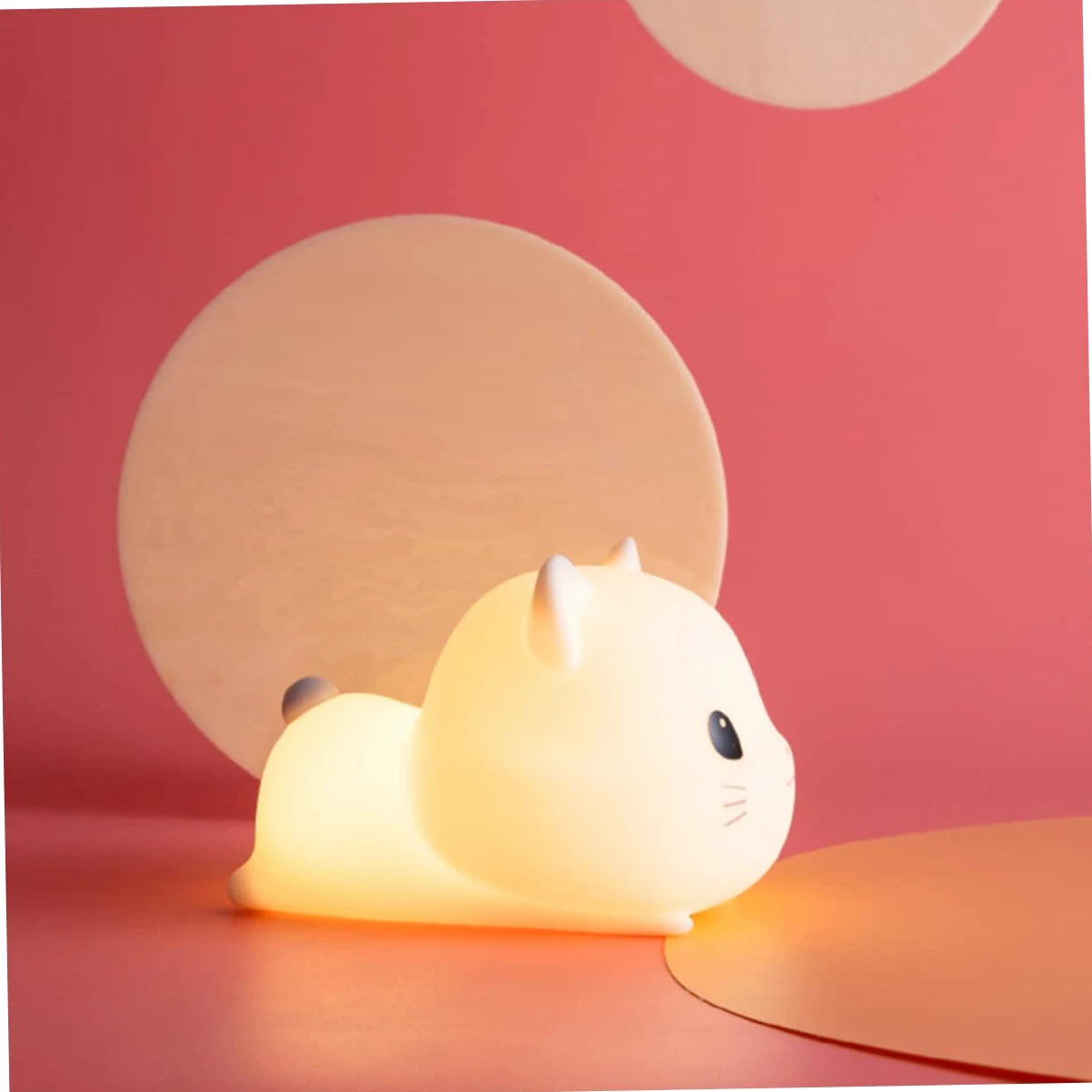 Veemoon 1pezzi Lampada da Notte Forma di Gatto Decorativa USB Luce Notturna per Stanza Design Ergonomico e Resistente