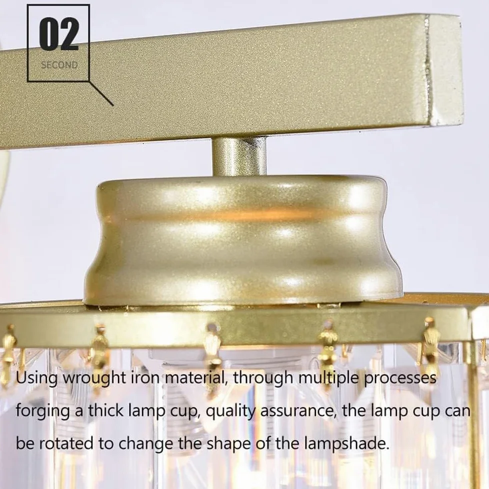 Lampade da Parete per Camera da Letto Lampada Decorativa con Finitura Nera in Cristallo per Bagno, Camera da Letto, Soggiorno, Studio, corridoio, Ingresso, Ristorante, apparecchio