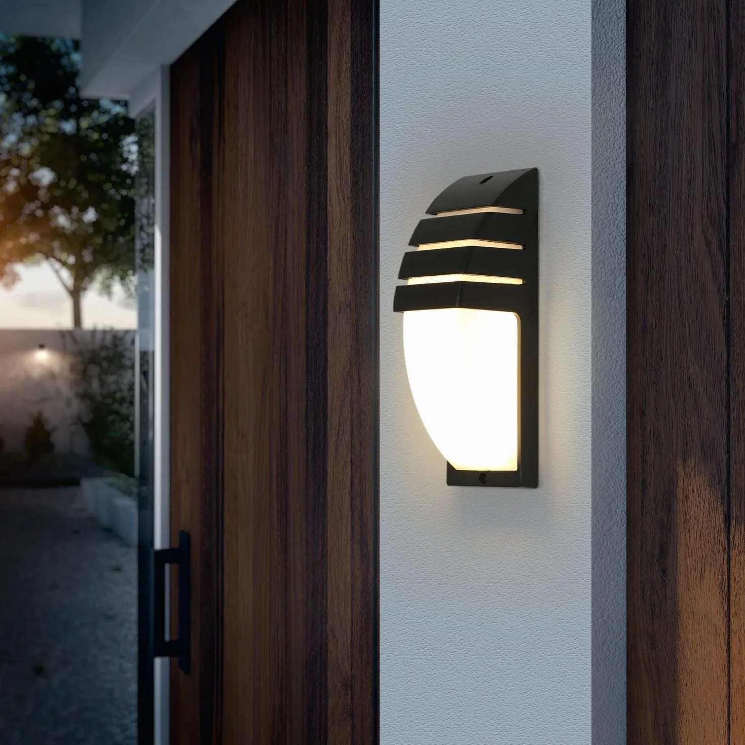 Comely 2 Pezzi Applique da Parete Interno/Esterno, 12W Lampade da Parete LED IP65 Impermeabile, 3000K Bianco Caldo Applique da Esterno per Giardino, Corridoio, Garage, Courty, Balcone