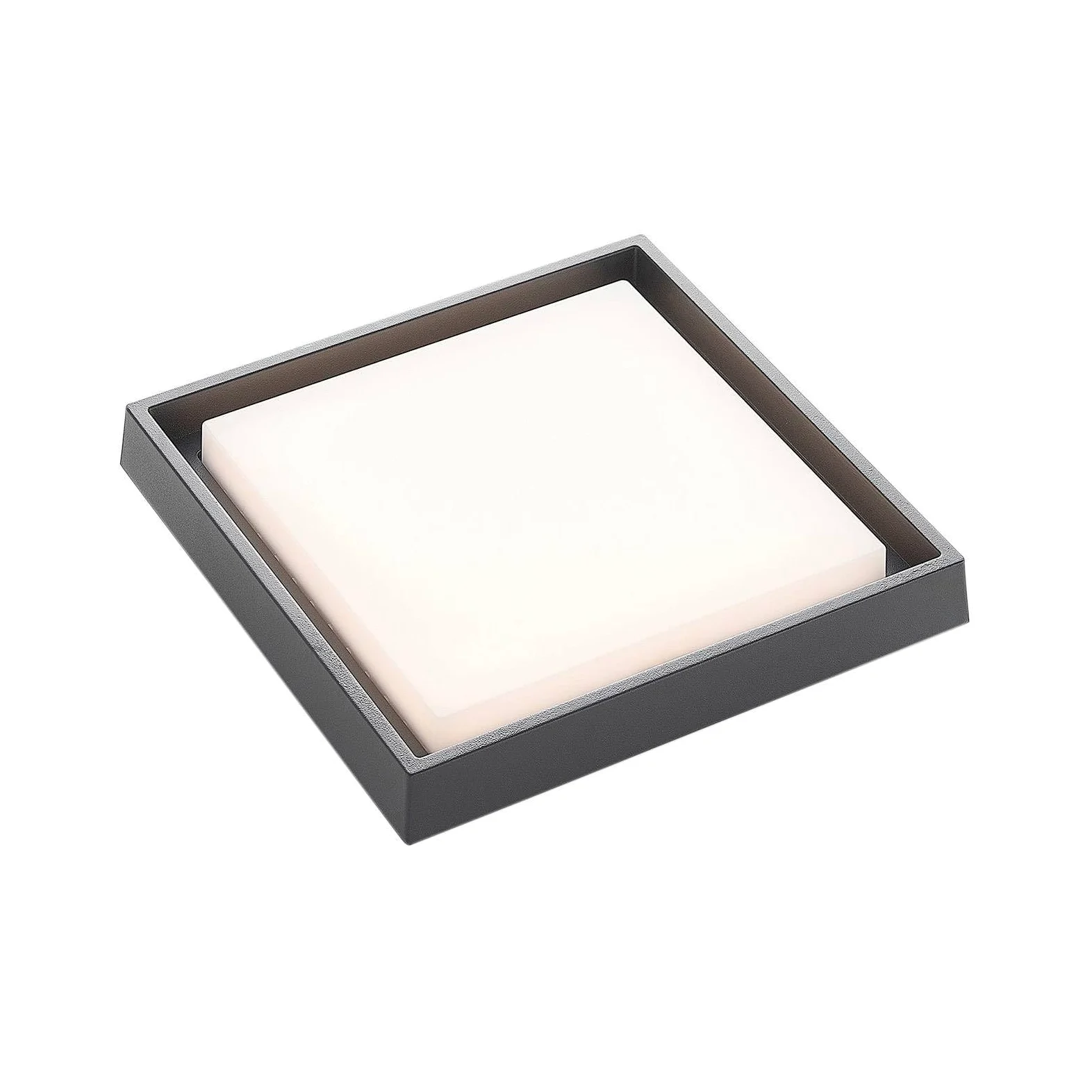 Lucande Plafoniere LED (Moderno) colore Grigio, in Alluminio lampadina inclusa lampada da esterni per giardino terrazzo balcone e casa plafoniera