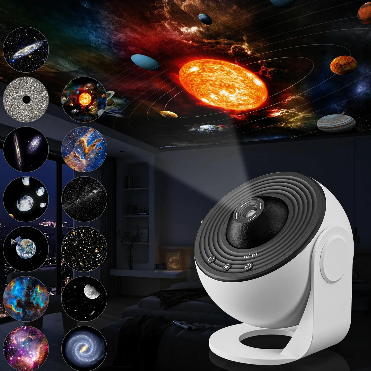 Proiettore stellato soffitto 13 in 1 planetario galassia luce notturna cielo stellato proiettore con sistema solare luna nebbia galassia proiettore con timer per bambini e adulti