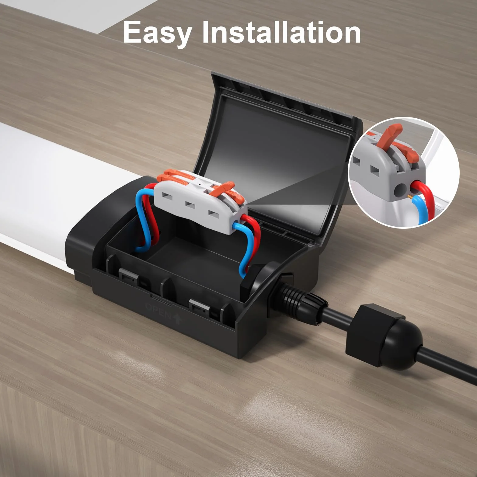 Modlicht Plafoniera LED Lineare da Soffitto 120CM 36W, Lampada Rettangolare 3960 Lumen Impermeabile IP65 per Parete, Garage, Negozio, Ufficio - Tubo LED - Luce 5000K Bianco Freddo, Nero