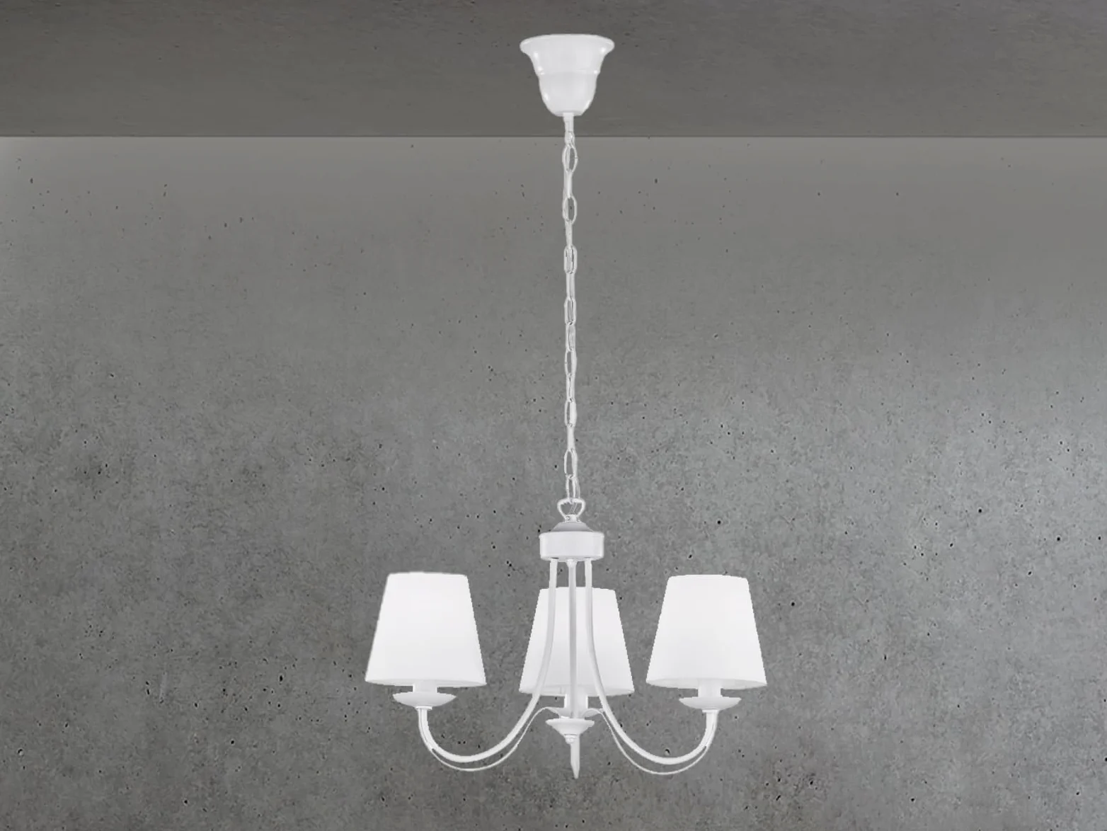 Trio Leuchten Lampadario E14, 28 W, Bianco Opaco, 47 x 47 x 150 cm