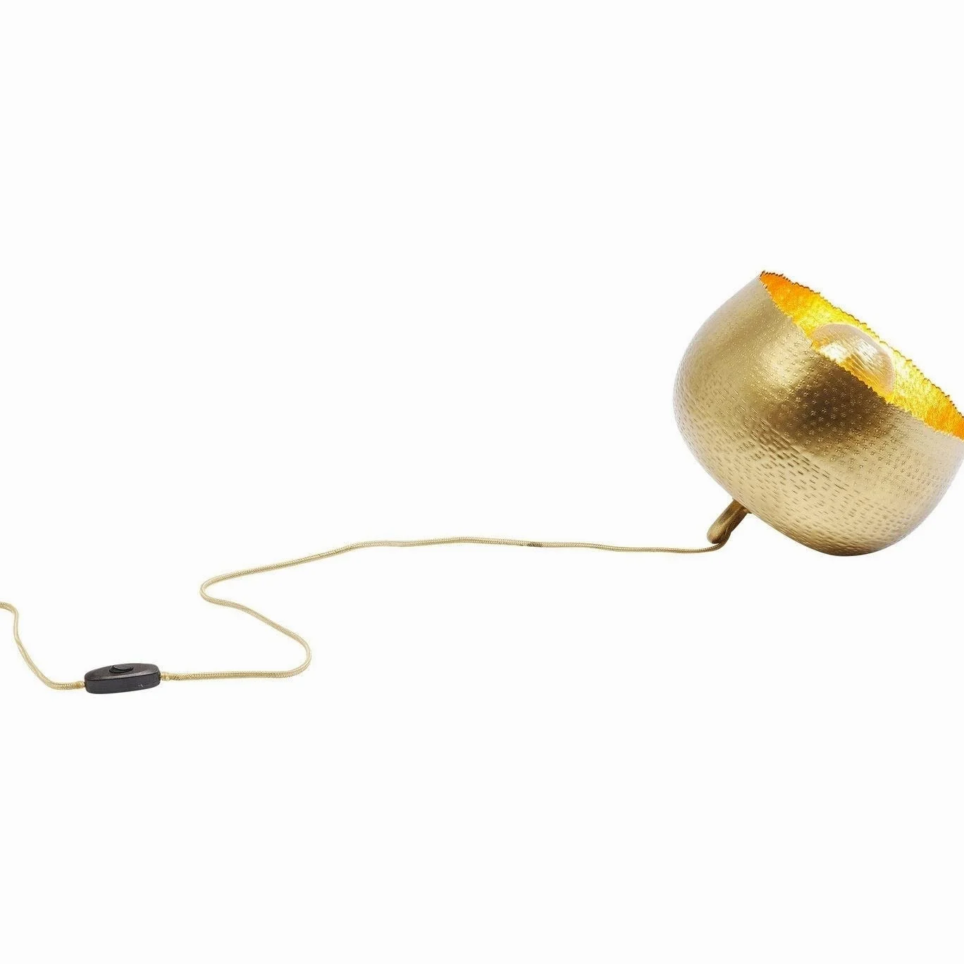Kare Design Lampada Da Pavimento Apollon, Oro, Ø28Cm, Piantana Color Oro Opaco, Lunghezza Filo 200Cm, Superficie Martellata, Lampadina Non Inclusa