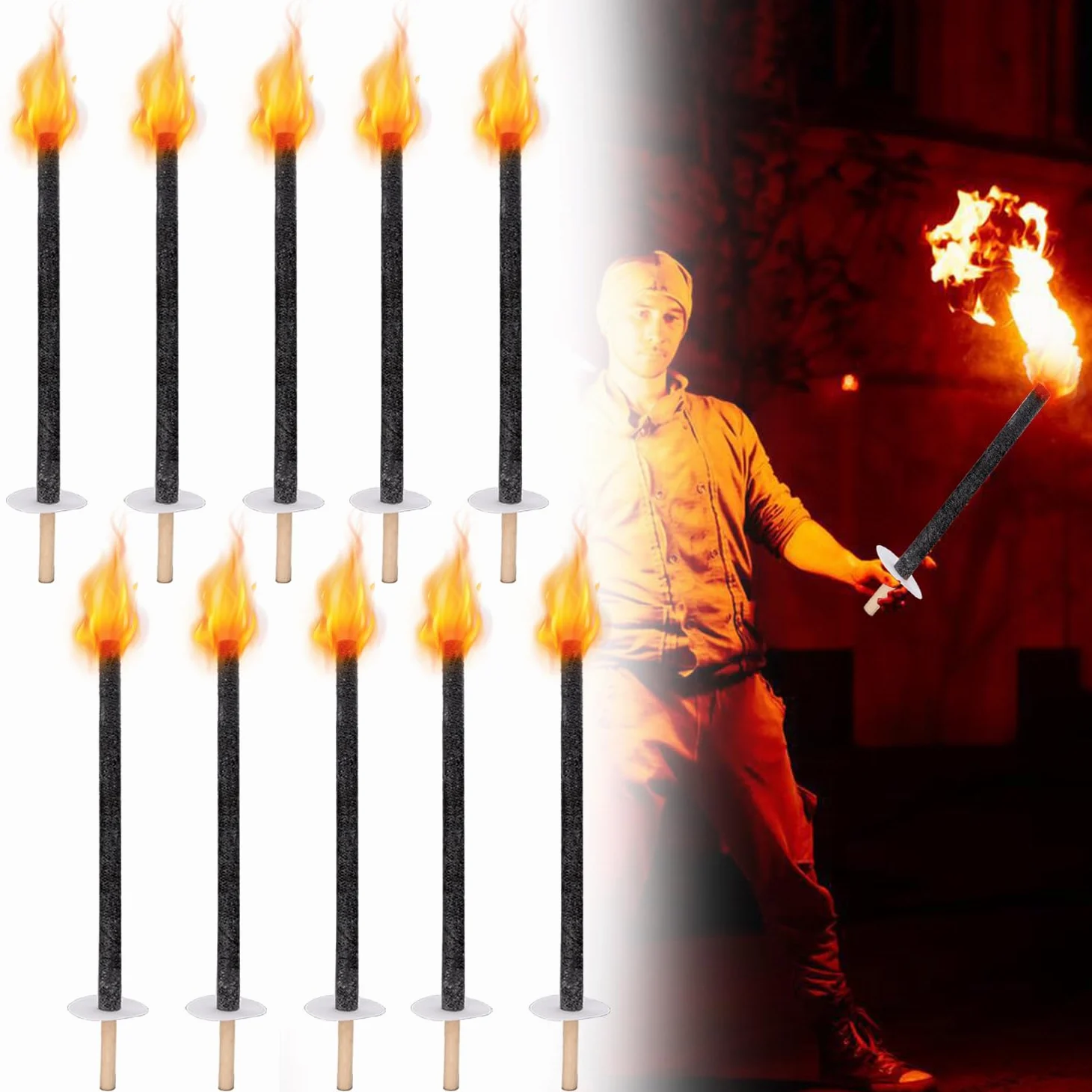 50 torce per esterni, durata 100 minuti, torce di cera, torce da giardino, torce per escursioni a torcia, feste, giardino e falò, Capodanno, Natale, martinaggio