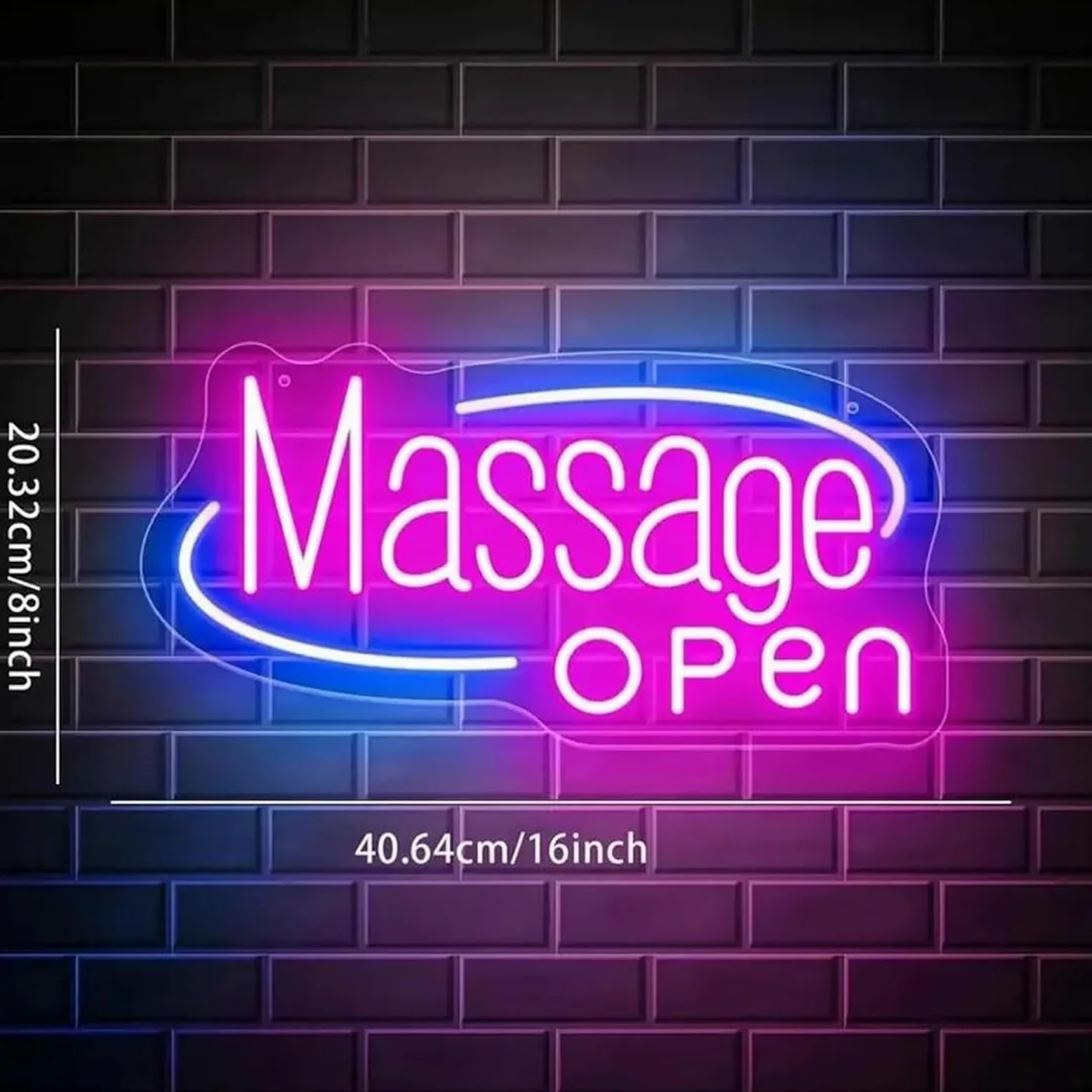 Generico Massaggio per insegna al neon per sala massaggi segnaletica aziendale spa salone di bellezza, centro benessere appeso