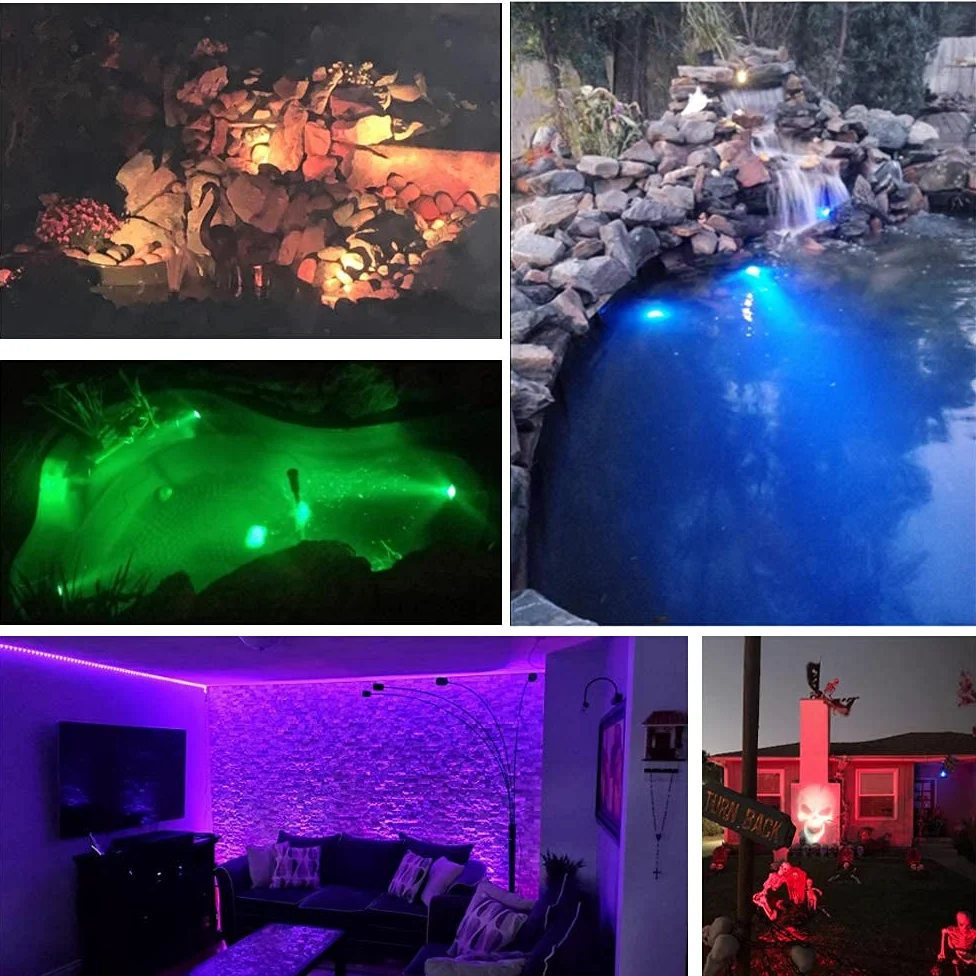 SHOYO, Faretto Impermeabile IP68 Sommergibile Luce Subacquea con 36 Lampadine a LED da 3,5 W, Luce Cangiante per Acquario, Giardino, Laghetto, Piscina, Serbatoio Fontana a Cascata, A Pair of 4