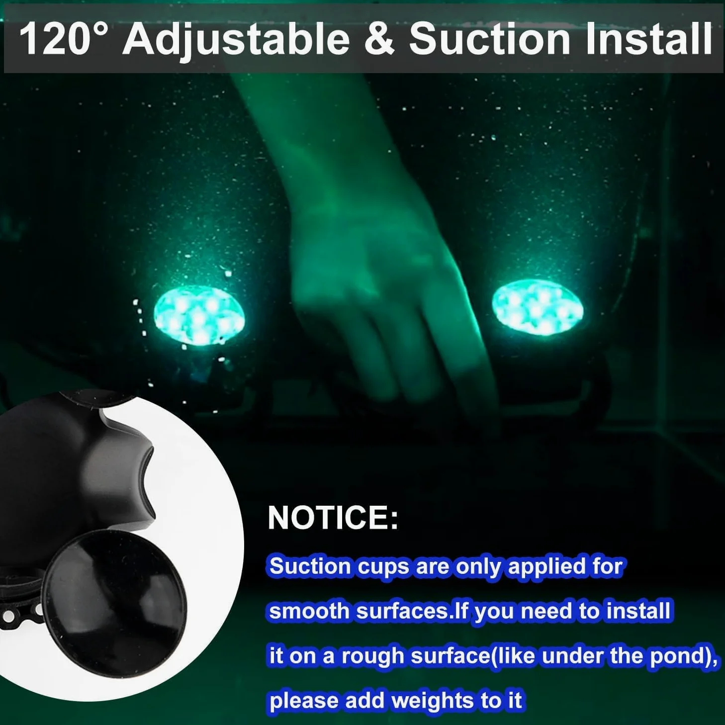 NATPOW Luci Sommergibile Piscina RGB, 16 Colore 4 Modalità Luci per Laghetto Bluetooth Telecomando Controllabile, 5V Impermeabile IP68 Luce Subacquea per Giardino, Acquari, Fontana, Laghetto, 4 in 1