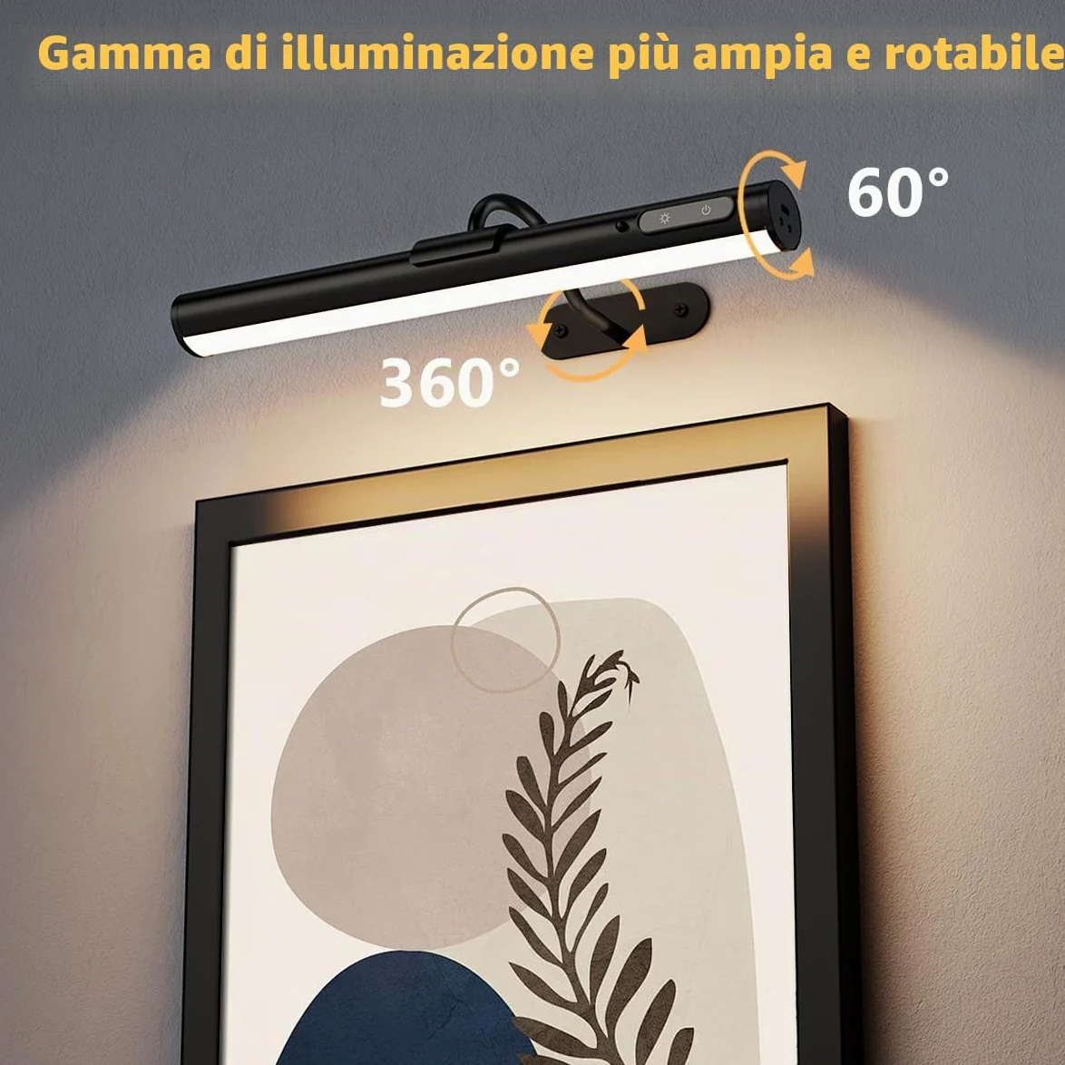 Luce LED specchio bagno senza fili, 4000mAh applique ricaricabile usb con telecomando e calamita, lampada parete batteria senza fili per quadro, muro, trucco, specchio bagno