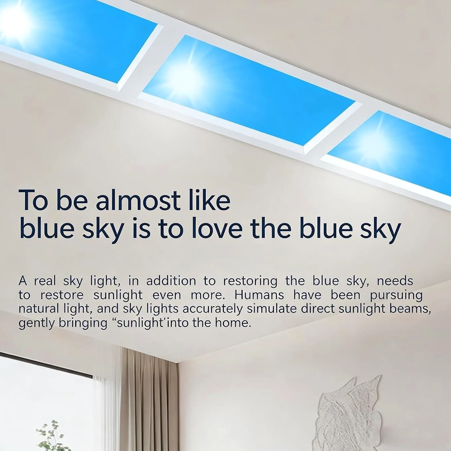 Pannello Luminoso for Finta Finestra con Telecomando, Plafoniera LED Intelligente Cielo Blu con Effetto Luce Naturale, Design Ultrasottile e dimmerabile Sky,Embedded,470 * 470mm