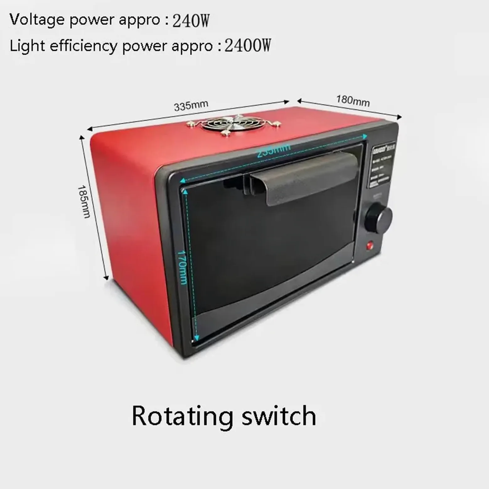Lampada uv resina, Scatola di polimerizzazione della resina da 2400 W, luce UV da 405 nm, 395 nm e 365 nm for resistenza, rigidità e resina flessibile(Rotating switch,395nm)
