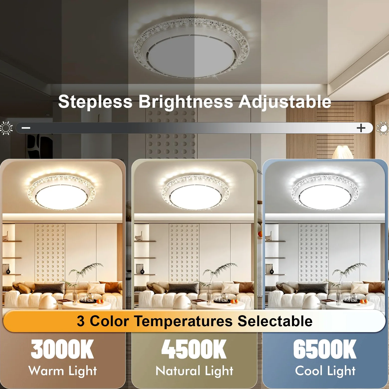 49.5cm Ventilatore da Soffitto con Luce e Telecomando,Lampadario Ventilatore da Soffitto Silenzioso con 3000-6500K Dimmerabile, 6 Velocità, Timer, Memoria,Plafoniera per Soggiorno Camera da Letto