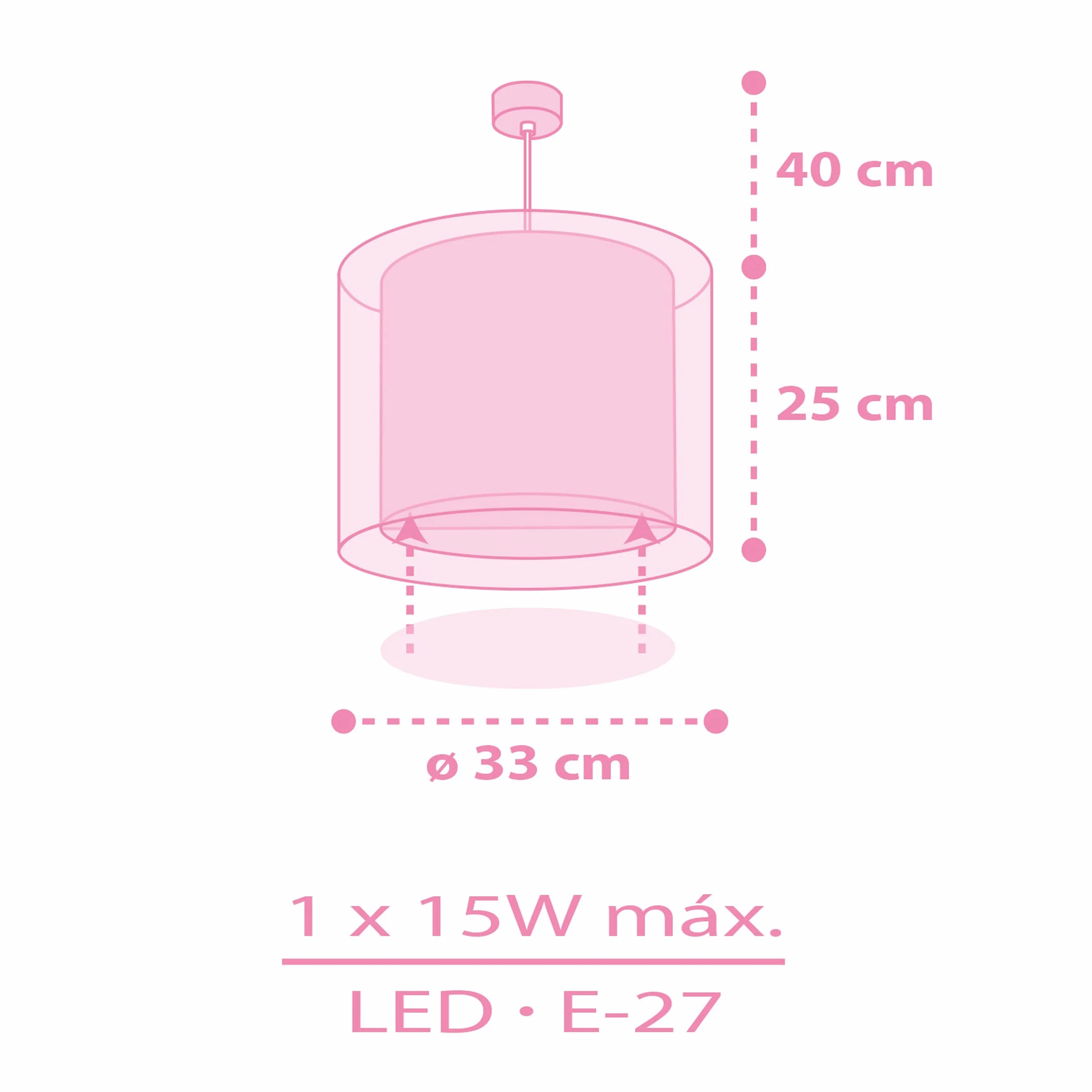 Dalber Lampada da soffitto a sospensione per Bambini Unicorns unicorni Animali, Rosa