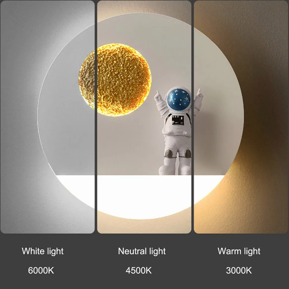 Lampada da parete LED Bambini con Telecomando, 12W Moderna Applique da Parete Astronauta Lampada da Comodino Cameretta Bambini per Ragazzi Ragazze Camera da Letto Metallo Lampada a Muro (A2)