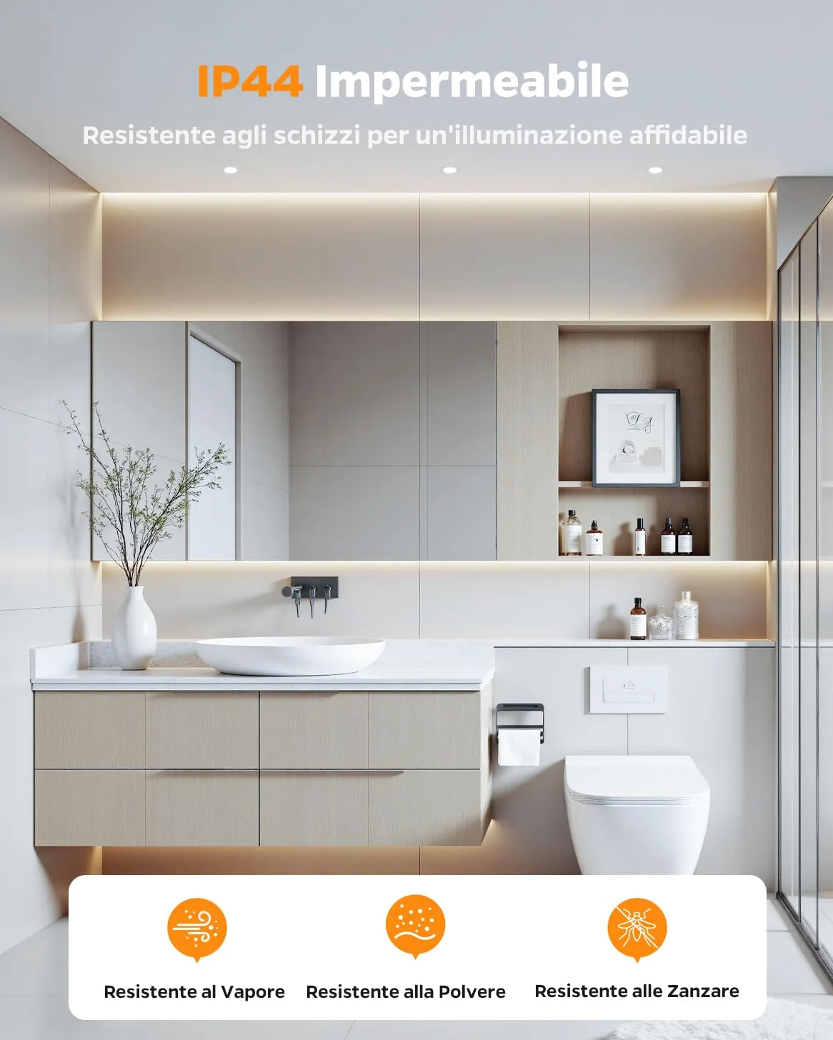 Sanyoung Faretti LED da Incasso per Cartongesso Dimmerabile 5W, Set di 20 | Foro 65-80mm, Luce Caldo Luce Naturale Luce Freddo, 380LM, Impermeabile IP44, Faretto LED 220V per Bagno
