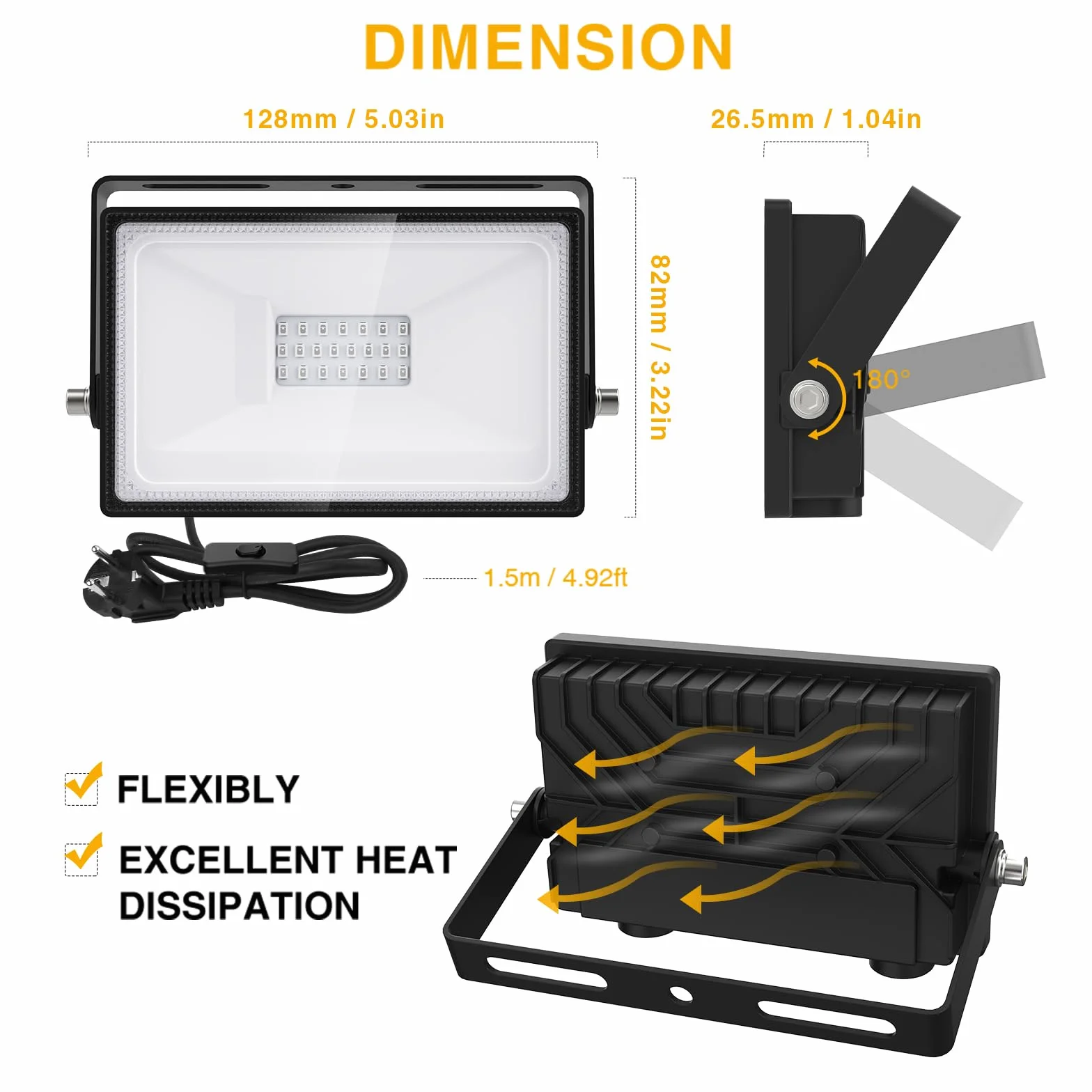 Onforu 20W Luce Nera UV, 2 Pezzi Faretto UV LED con spina, IP66 Faro UV LED Impermeabile,Black light Decorare per Acquario, Festa, Pittura Fluorescente, Poster Fluorescente, Bar, Festa