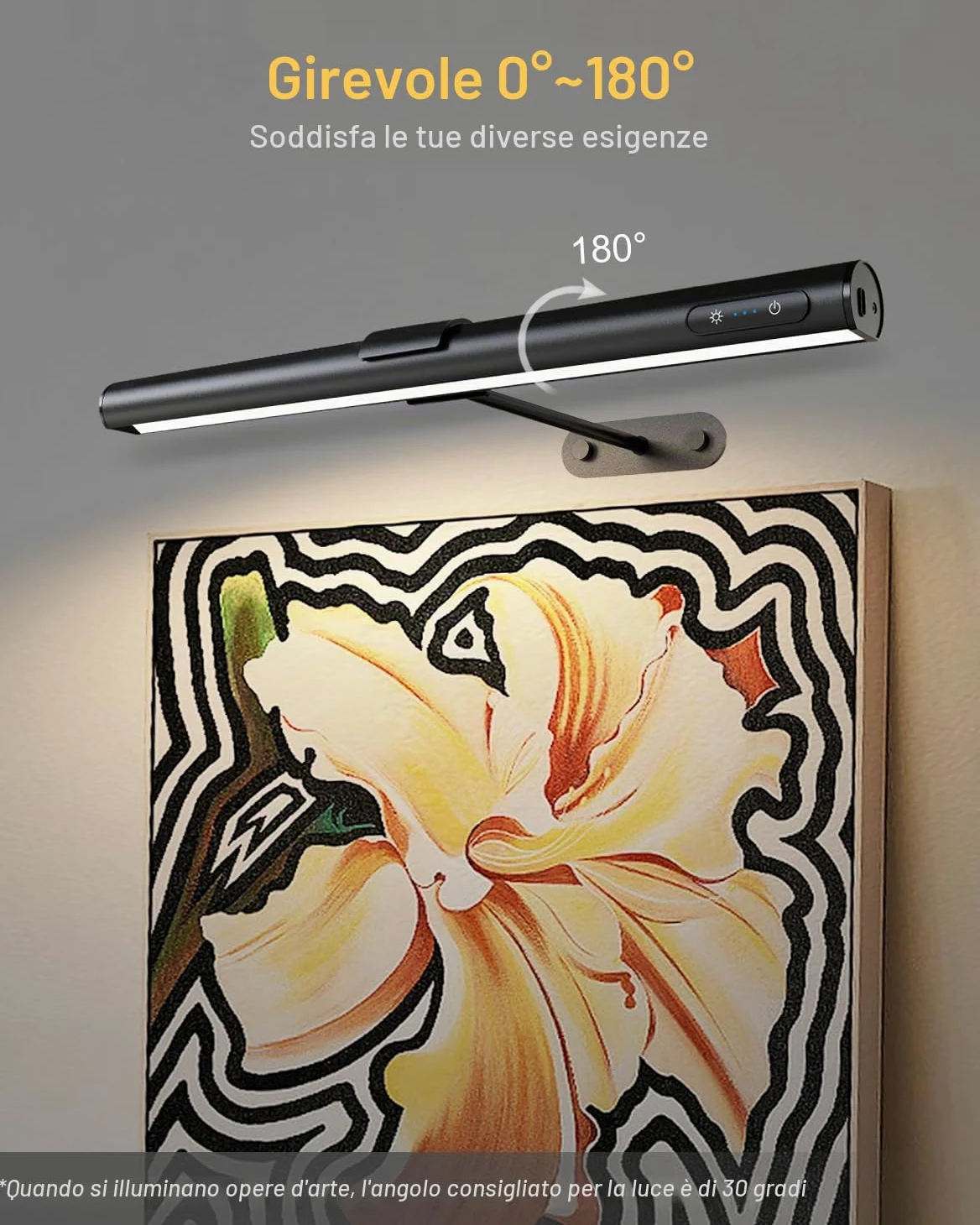 GOVSSING Lampada fotografica senza fili con telecomando, 40 cm, senza fili con 3 modalità di illuminazione, 4000 mAh, cornice ricaricabile con timer, lampada fotografica per dipingere foto