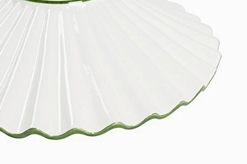 Paralume ceramica bianca di ricambio per applique e lampadari ferro e ottone 30 cm (Verde)