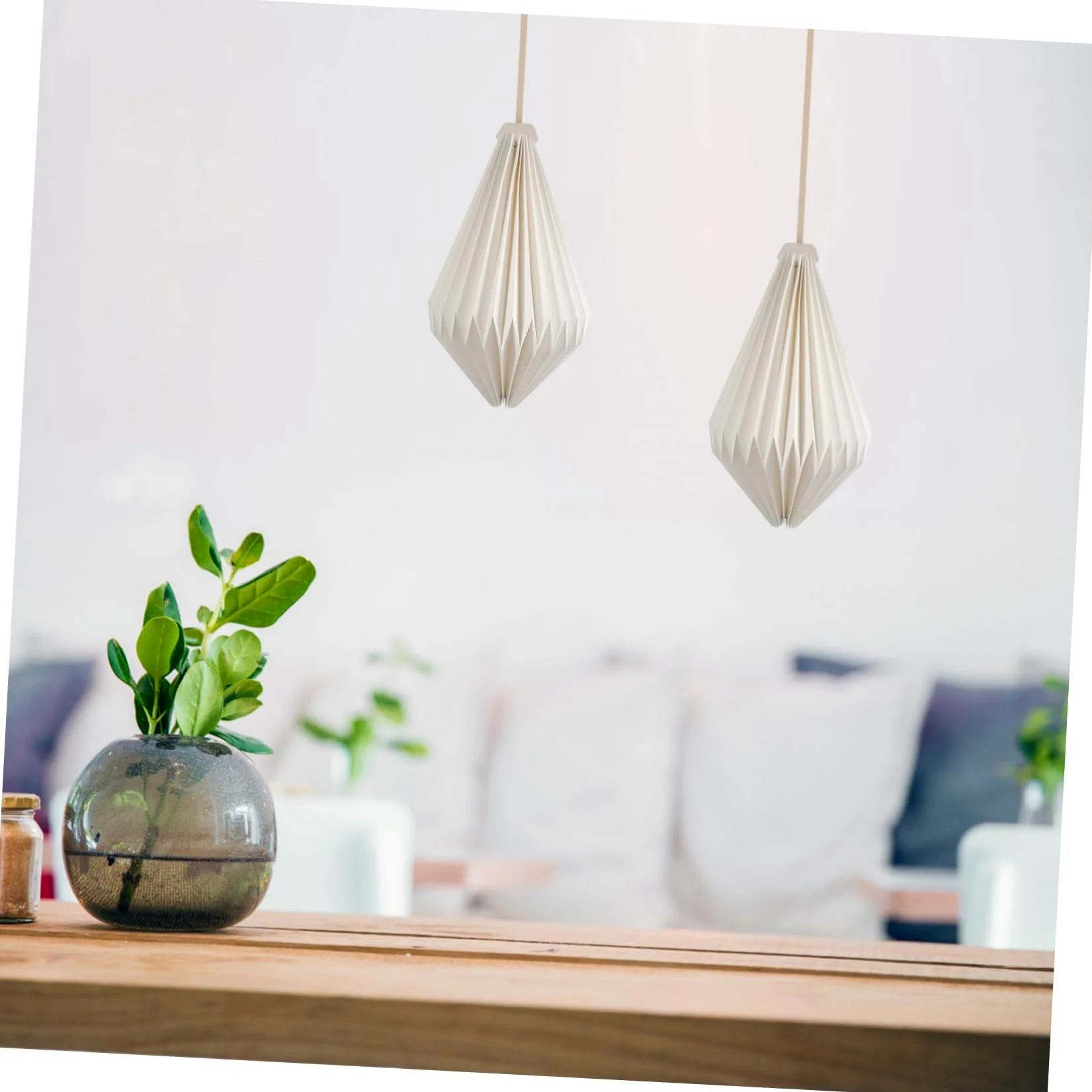 HOMSFOU 2pezzi Lampada Sospensione Origami Paralume Decorativo Per Chandelier e Illuminazione Domestica Materiale Sicuro e Inodore Stile Creativo Per Soggiorno e Ristoranti