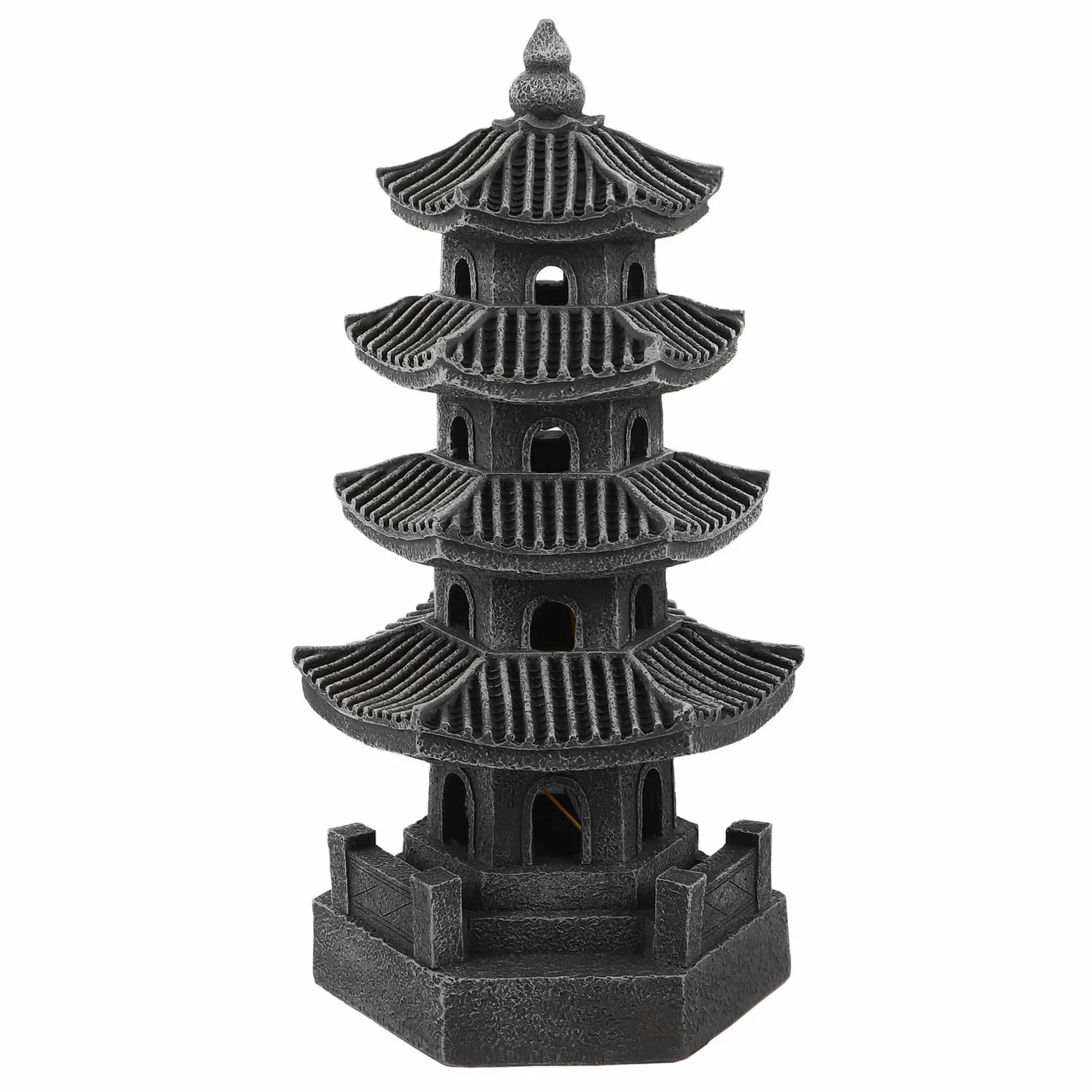 Sosoport Lanterna Solare a Pagoda Giapponese in Resina da Giardino, Decorazione Orientale per Esterni Illuminazione a LED per Vialetti e Patio, Luce Solare da Esterno per Atmosfera Serale