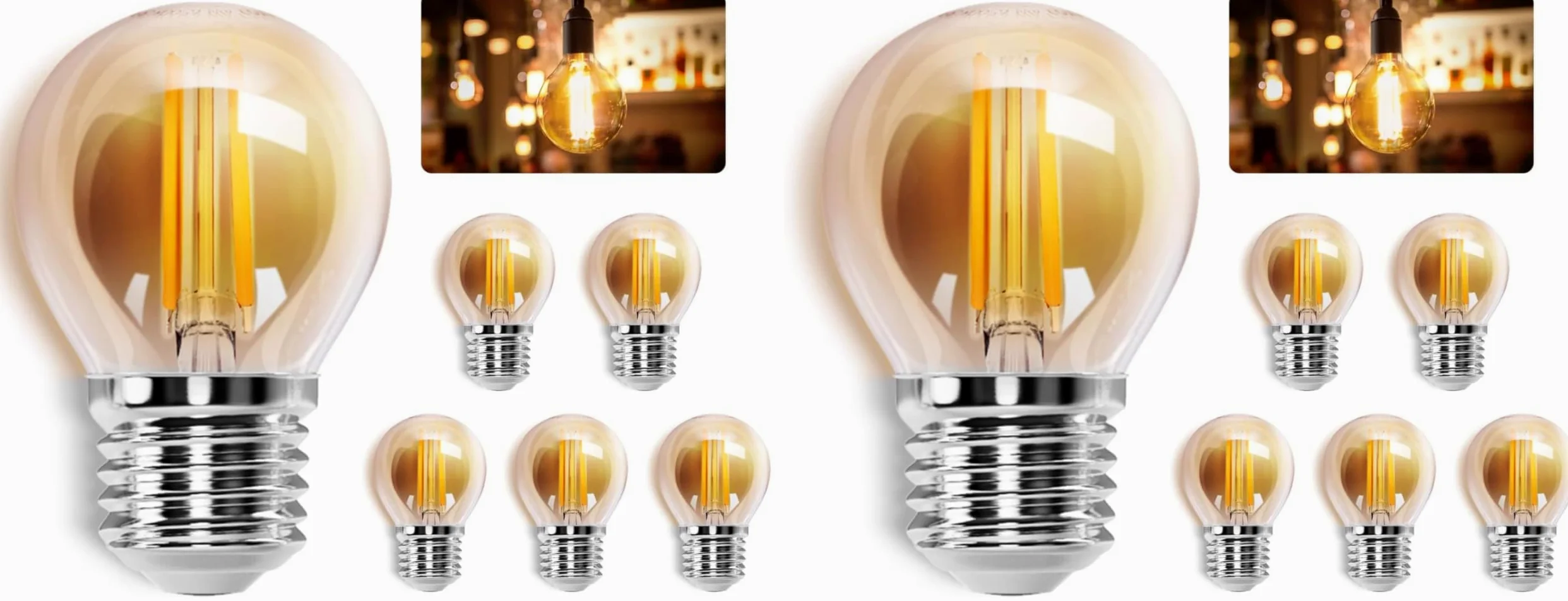 Aigostar Edison Lampadine LED E27,Lampadine di Filamento 6W,Luce Calda 2200K,420lm,G45,Lampade Decorativa Retrò per Bar Caffè Hotel,5 Pezzo (Confezione da 2)