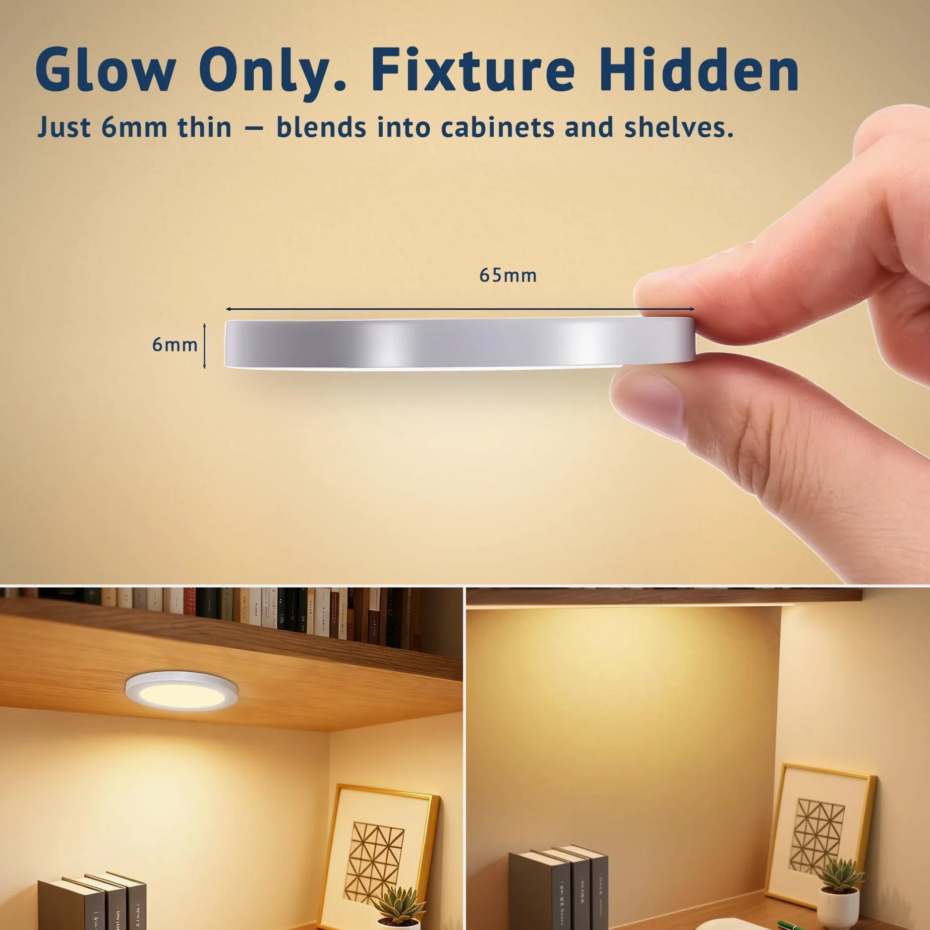 V4light Puck Smart Plug Lights, illuminazione sotto armadio per cucina, controllo app, voce e gesti, compatibile con Alexa e Google Home, luce dimmerabile calda a freddo, confezione da 4