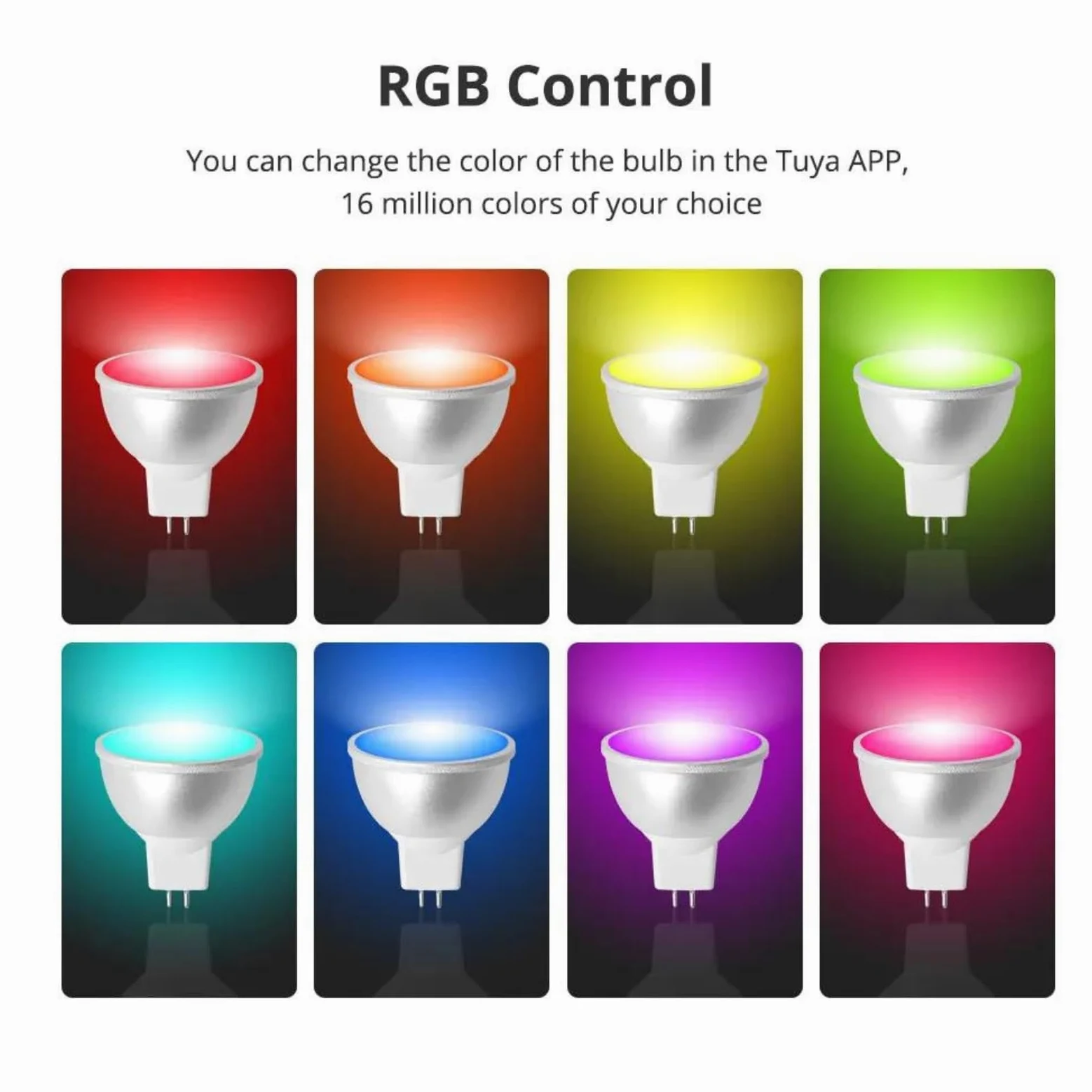 6 Pezzi 12V MR16 5W Lampadina LED Spotlight Intelligente RGBCW Dimmerabile Funziona con Tuya Alexa Google Home