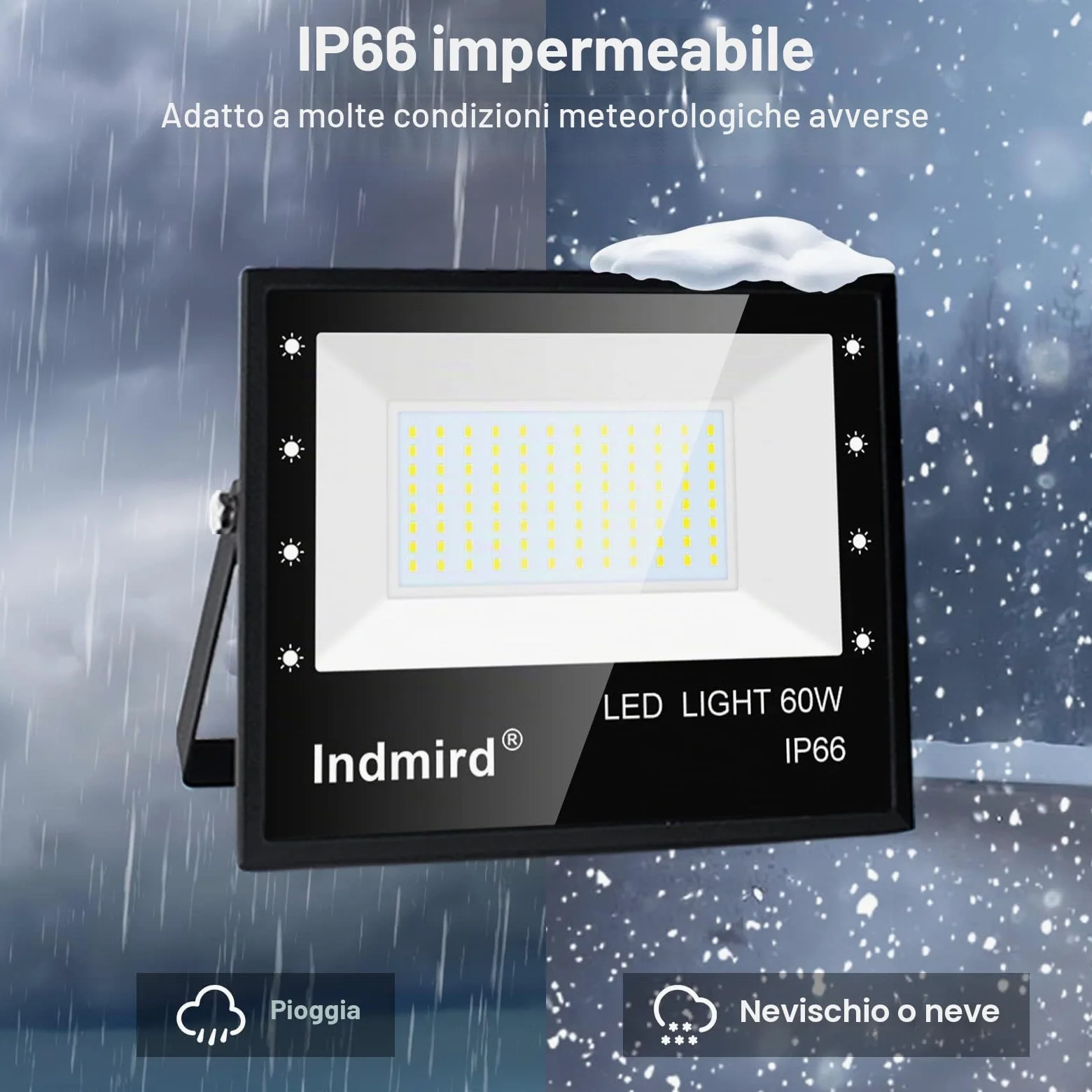 Faretto LED da Esterno 100W, 2 Pezzi 10000LM Faro LED con Spina, Proiettori Led Esterno Impermeabile IP66, Bianco Freddo 6500k Fari di Sicurezza Per Giardino Cortile Corridoio Garage