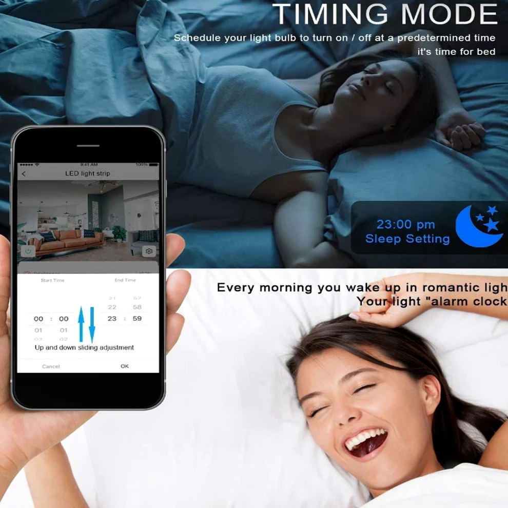 Striscia LED 5M, WiFi Luci LED Colorate Smart Phone Strisce LED Compatibile RGB SMD 5050 Musica SYNC LED Strip Controllo App E 24 Tasti Telecomando RF per Casa Cucina Festa TV Decorazione,20M