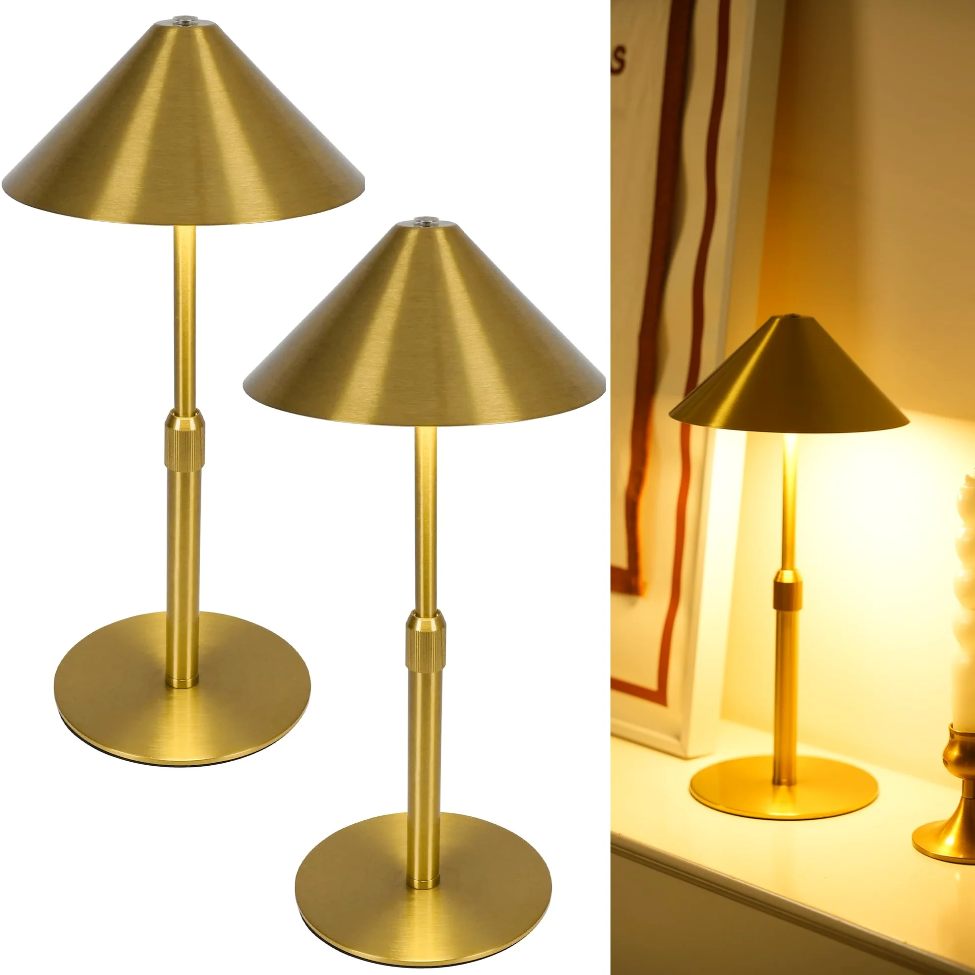 2 Lampade da Tavolo Ricaricabili Senza Fili – Casa e Ristorante, Design Moderno, Dimmer Touch, IP54 per Interno ed Esterno